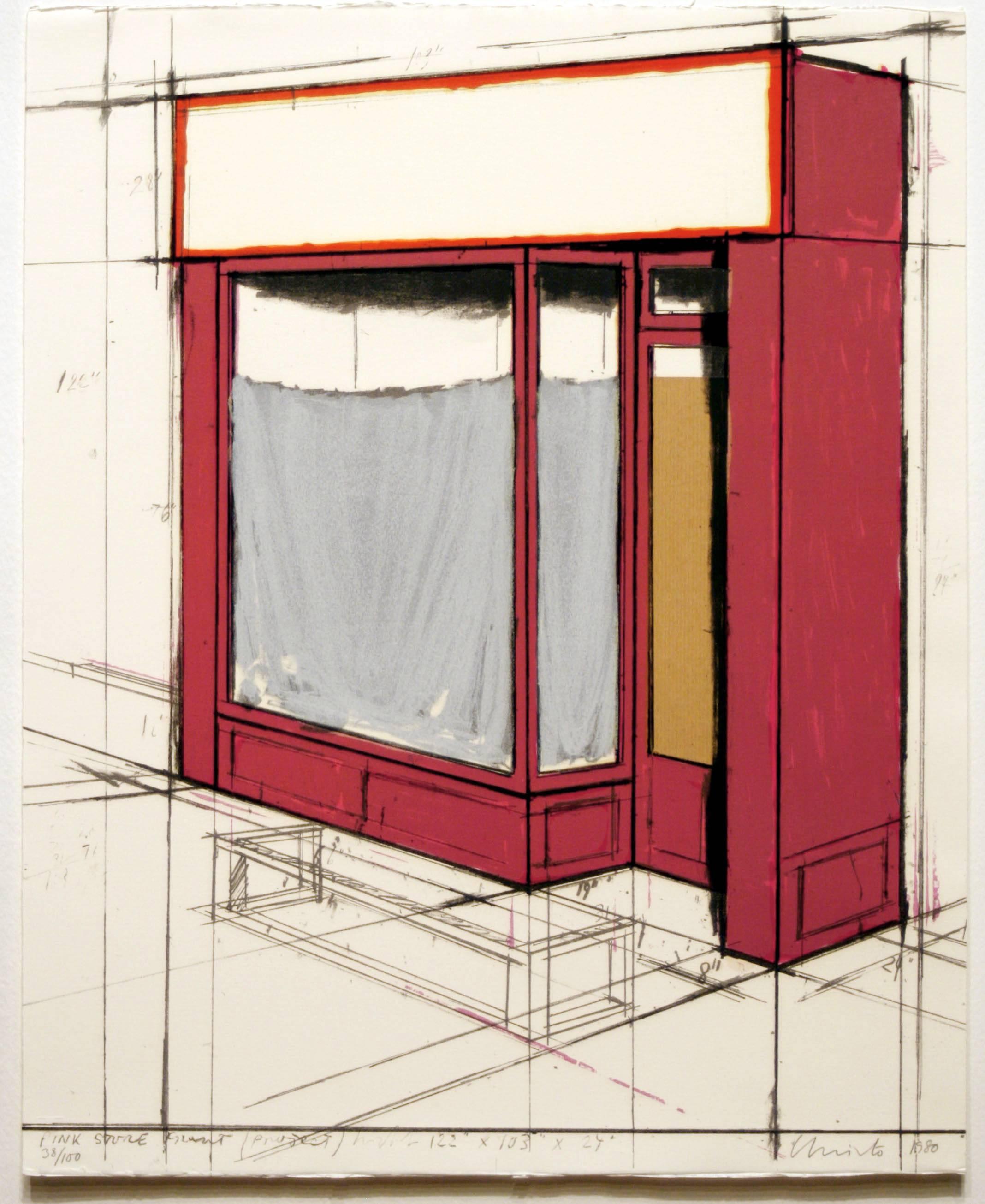 Pink Store Front, Project from Marginalia - Print by Christo and Jeanne-Claude