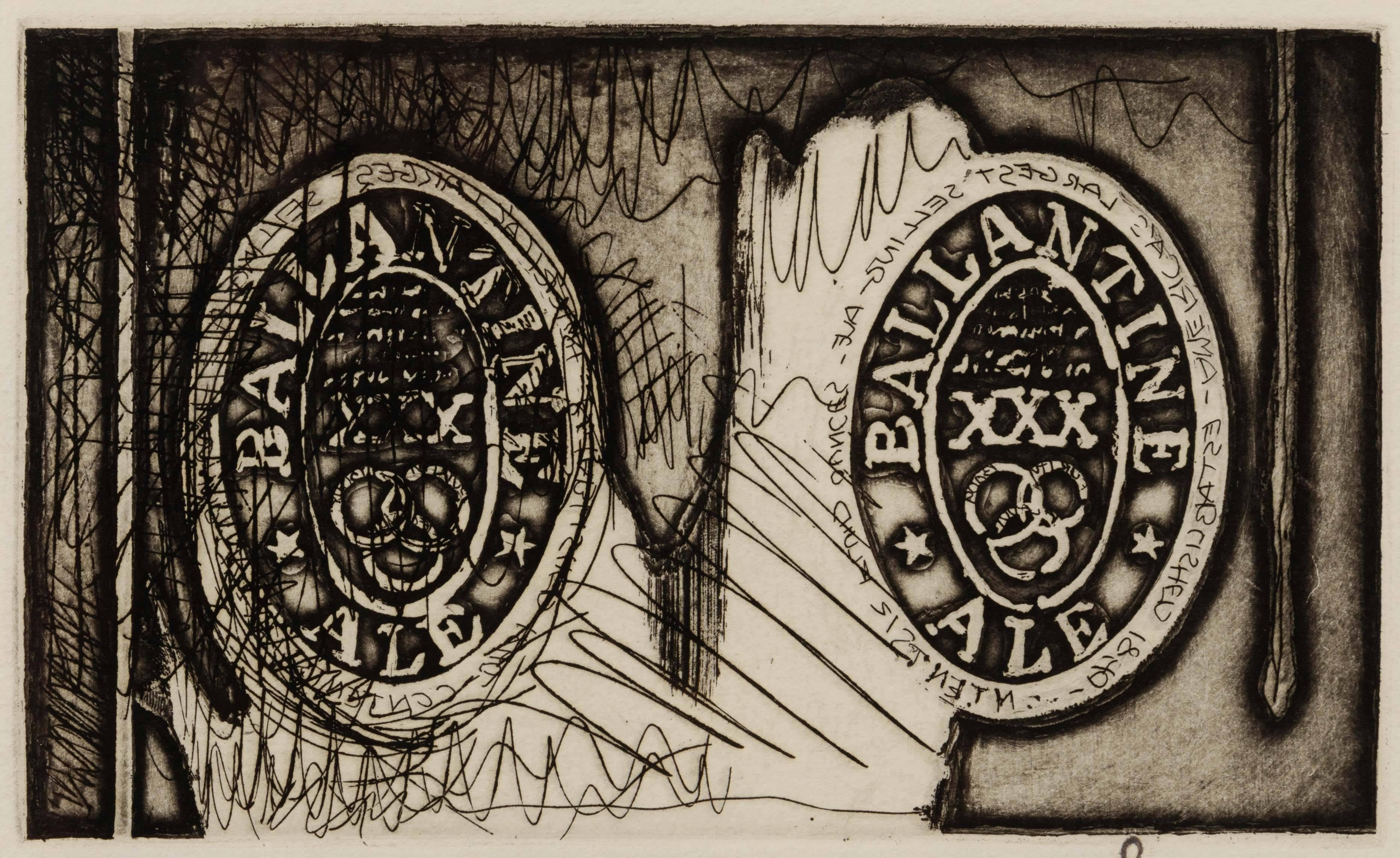 Ale Cans, 1st Etchings, 2nd State - Print by Jasper Johns