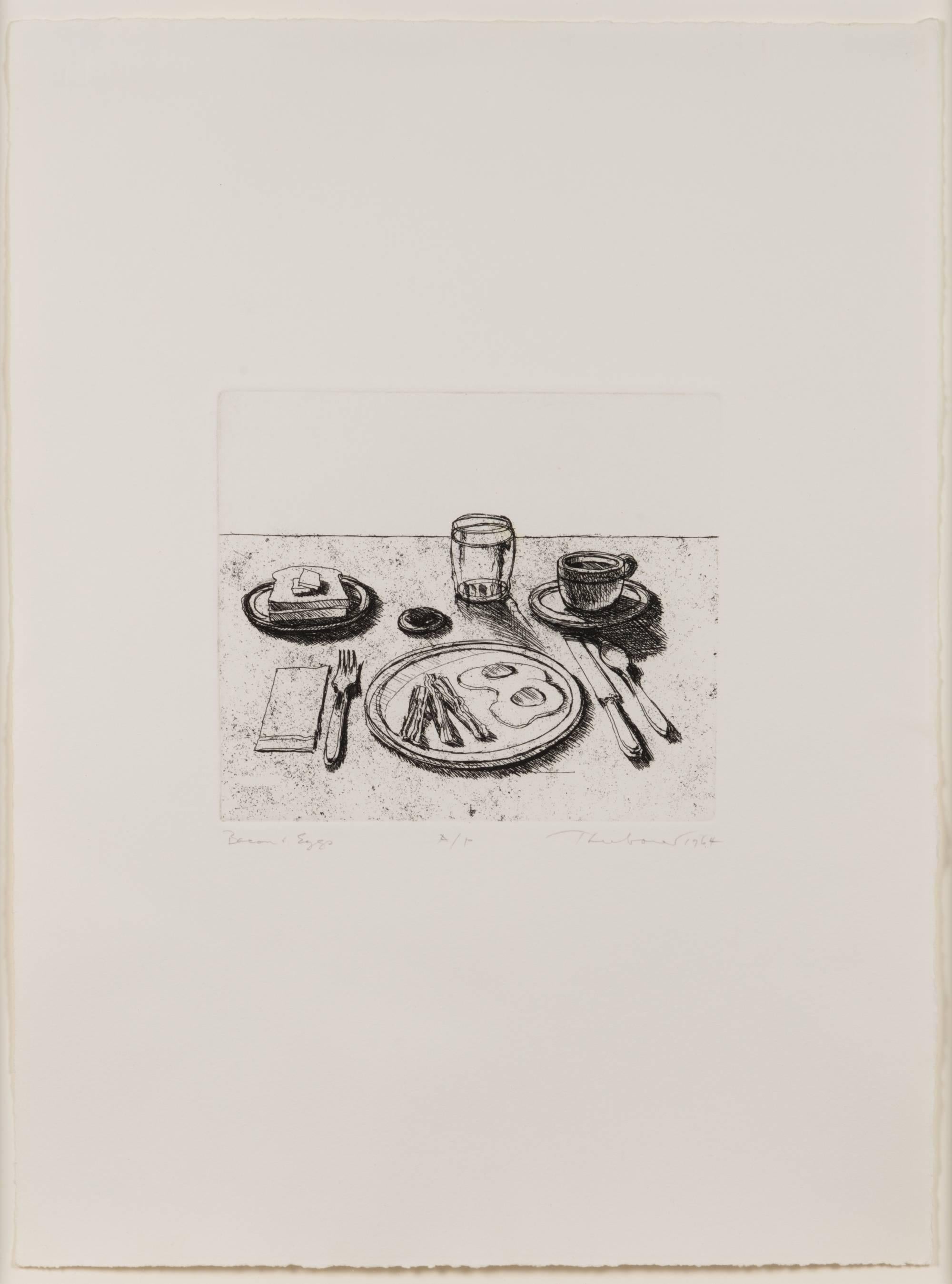 Wayne Thiebaud Still-Life Print - Bacon and Eggs, from Delights