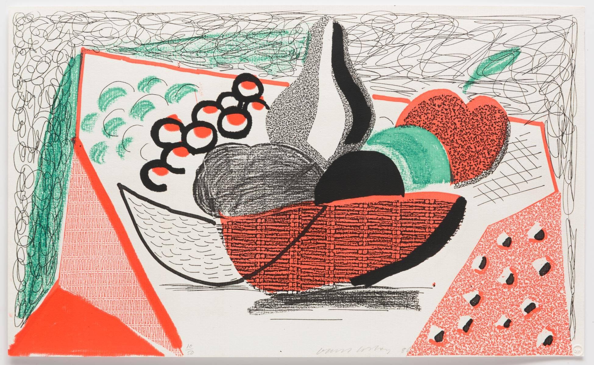 David Hockney Still-Life Print - Apples, Pears and Grapes