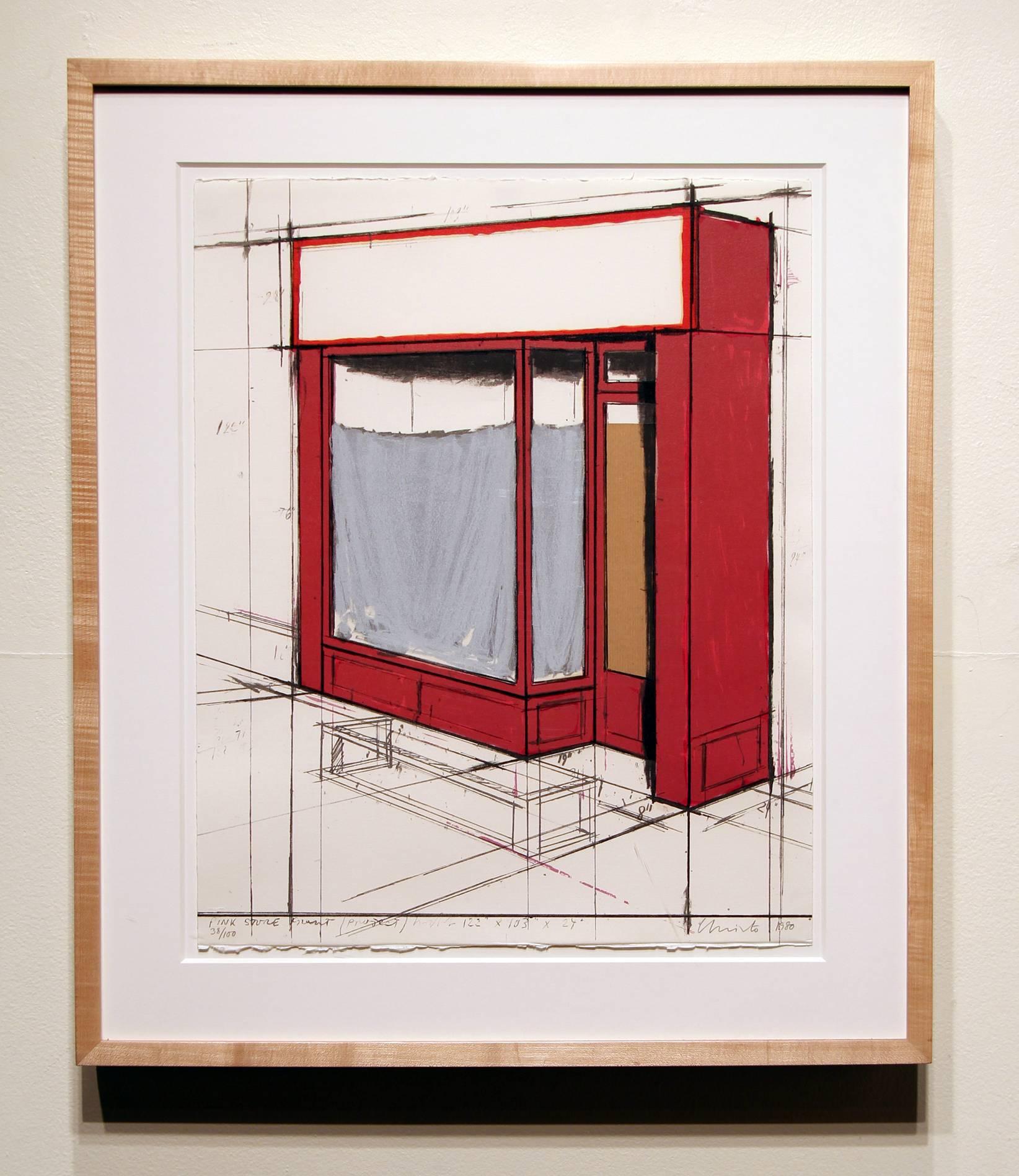 Pink Store Front, Project from Marginalia - Contemporary Print by Christo and Jeanne-Claude