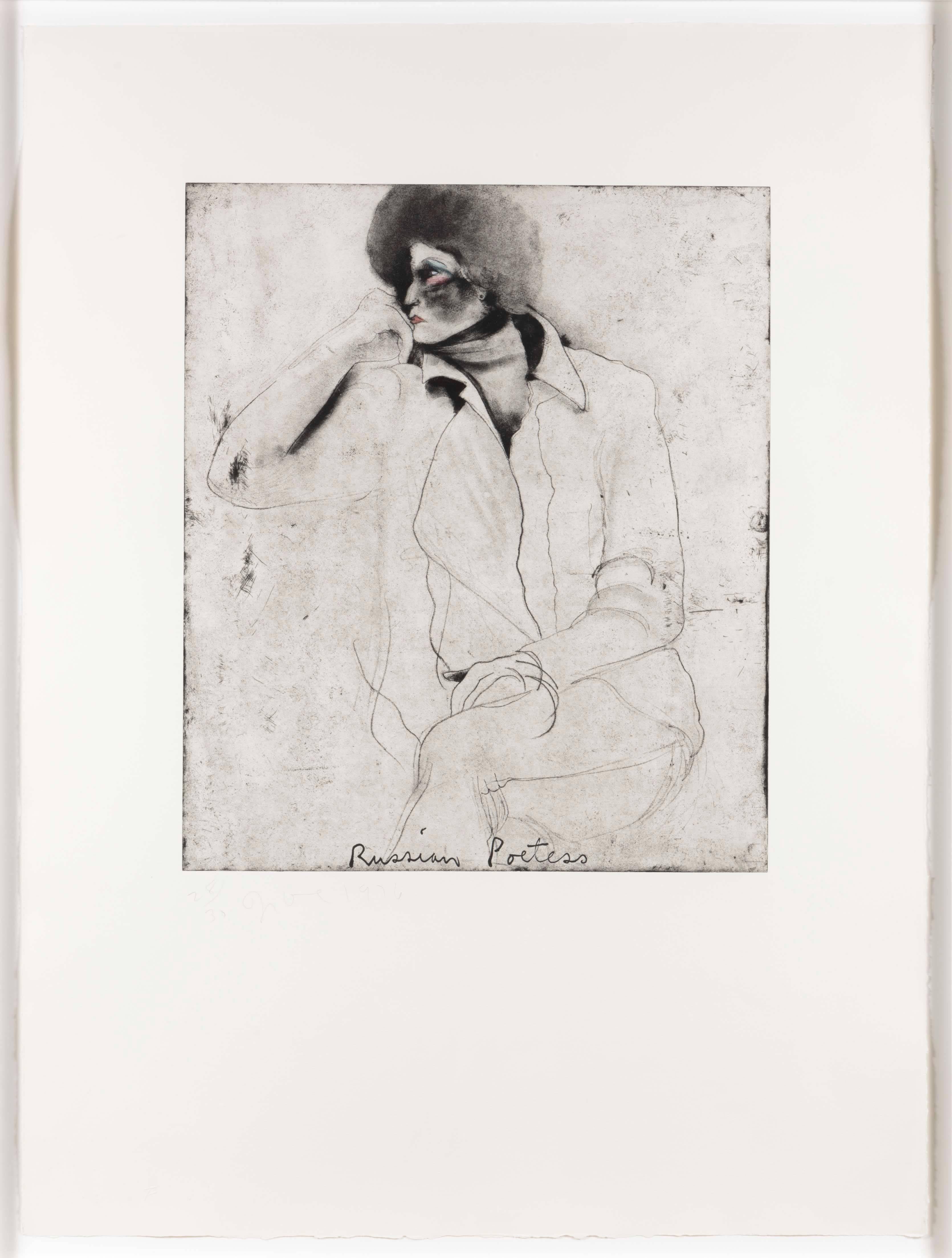 Russian Poetess, from Eight Sheets from an Undefined Novel - Print by Jim Dine