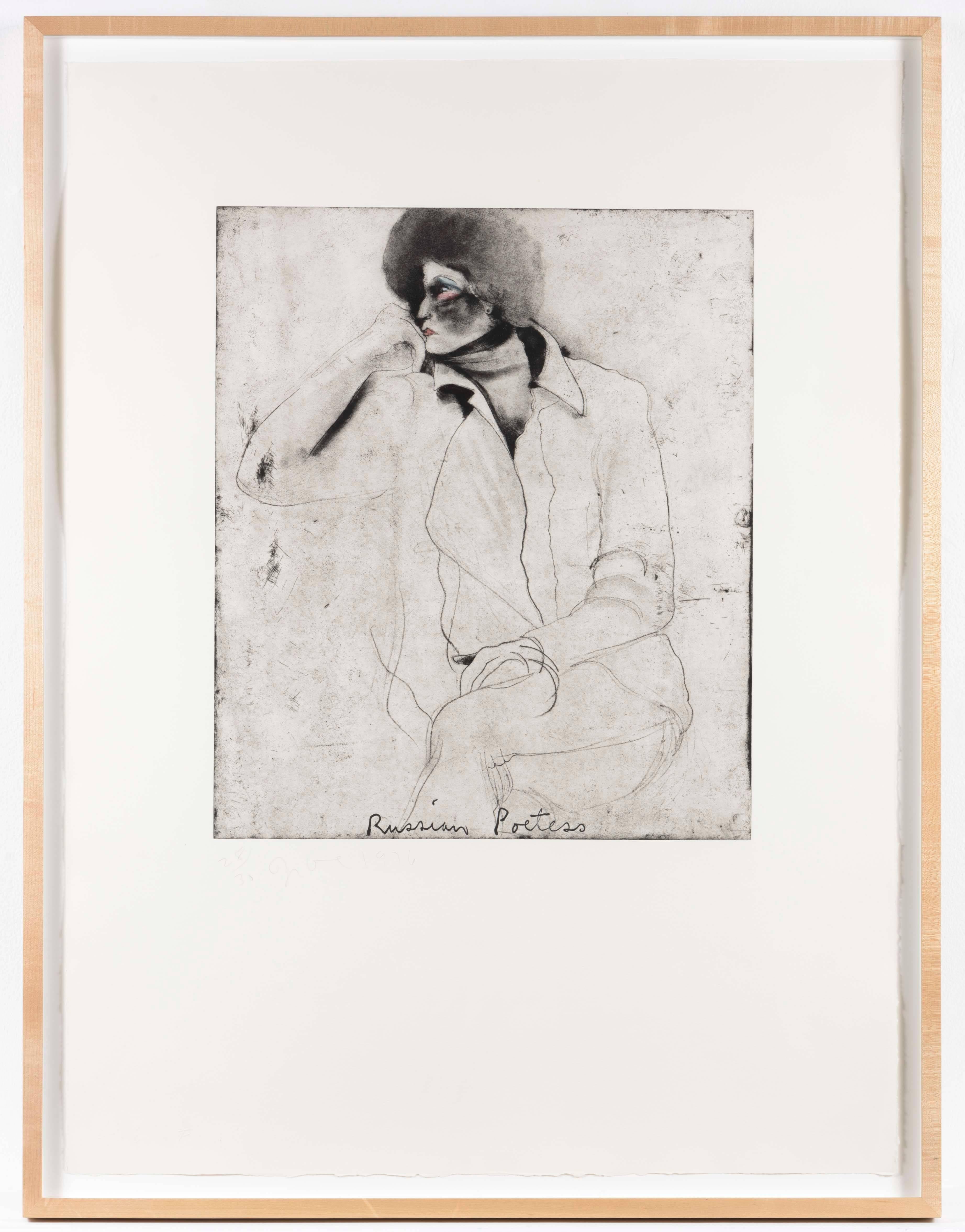 Russian Poetess, from Eight Sheets from an Undefined Novel - Contemporary Print by Jim Dine