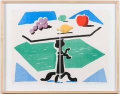 Apples, Grapes, Lemon on a Table