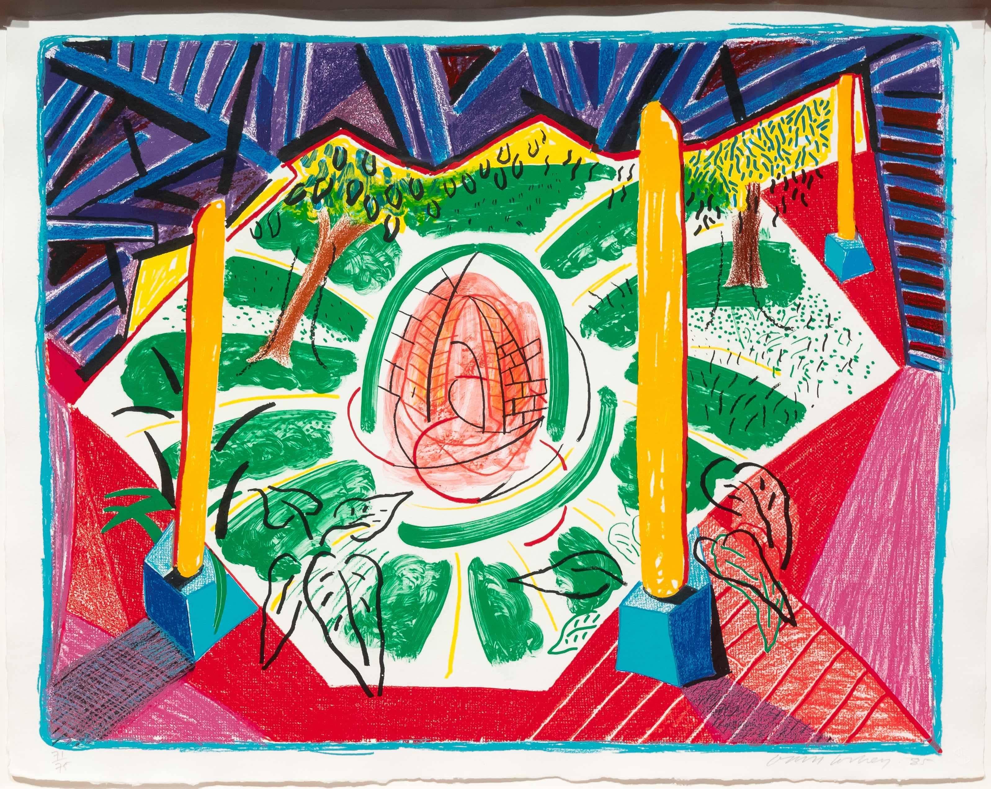 Views of Hotel Well II, from Moving Focus - Print by David Hockney
