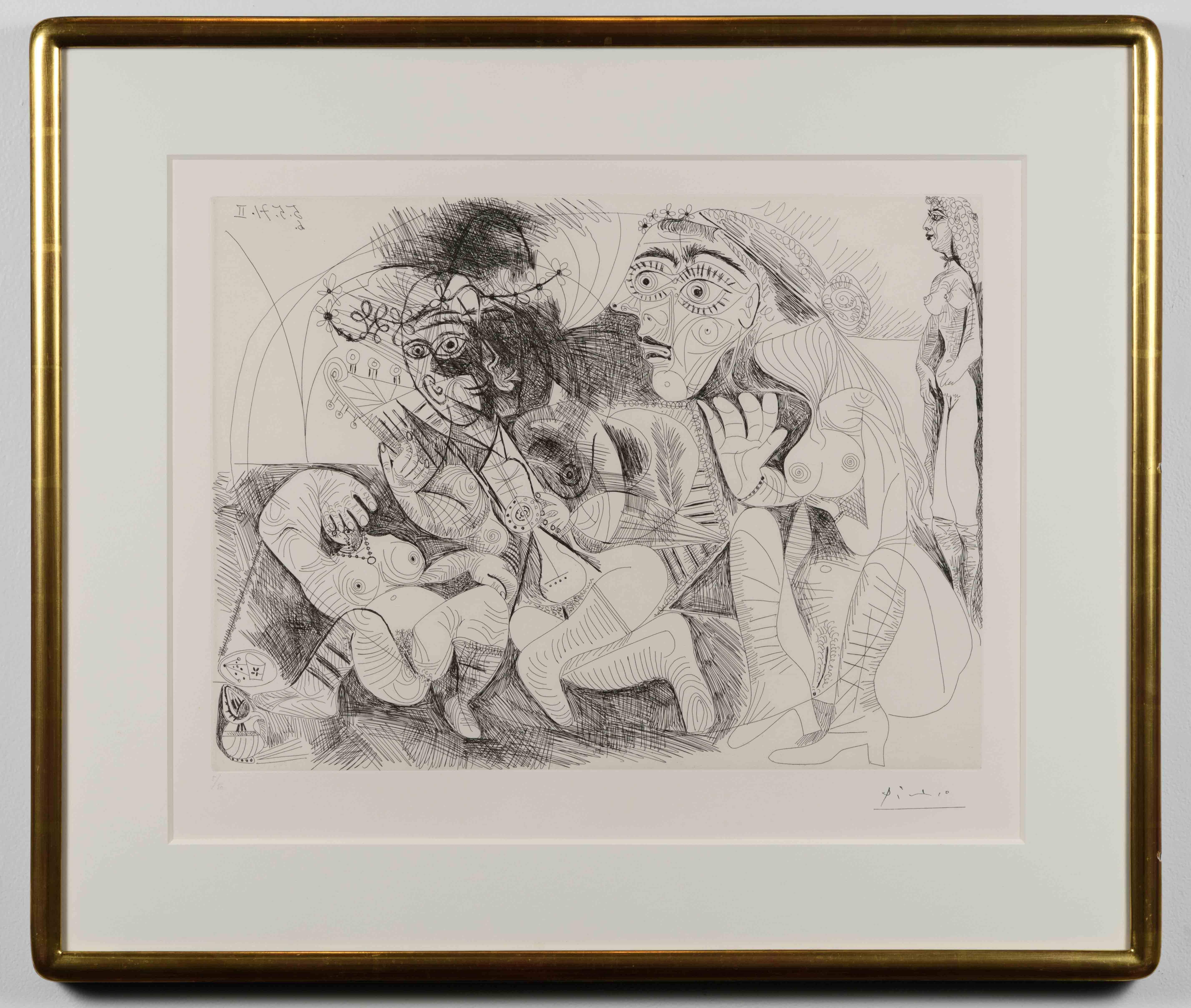 Filles Entre Elles- La Recreation en Masque, from the Series 156 - Print by Pablo Picasso