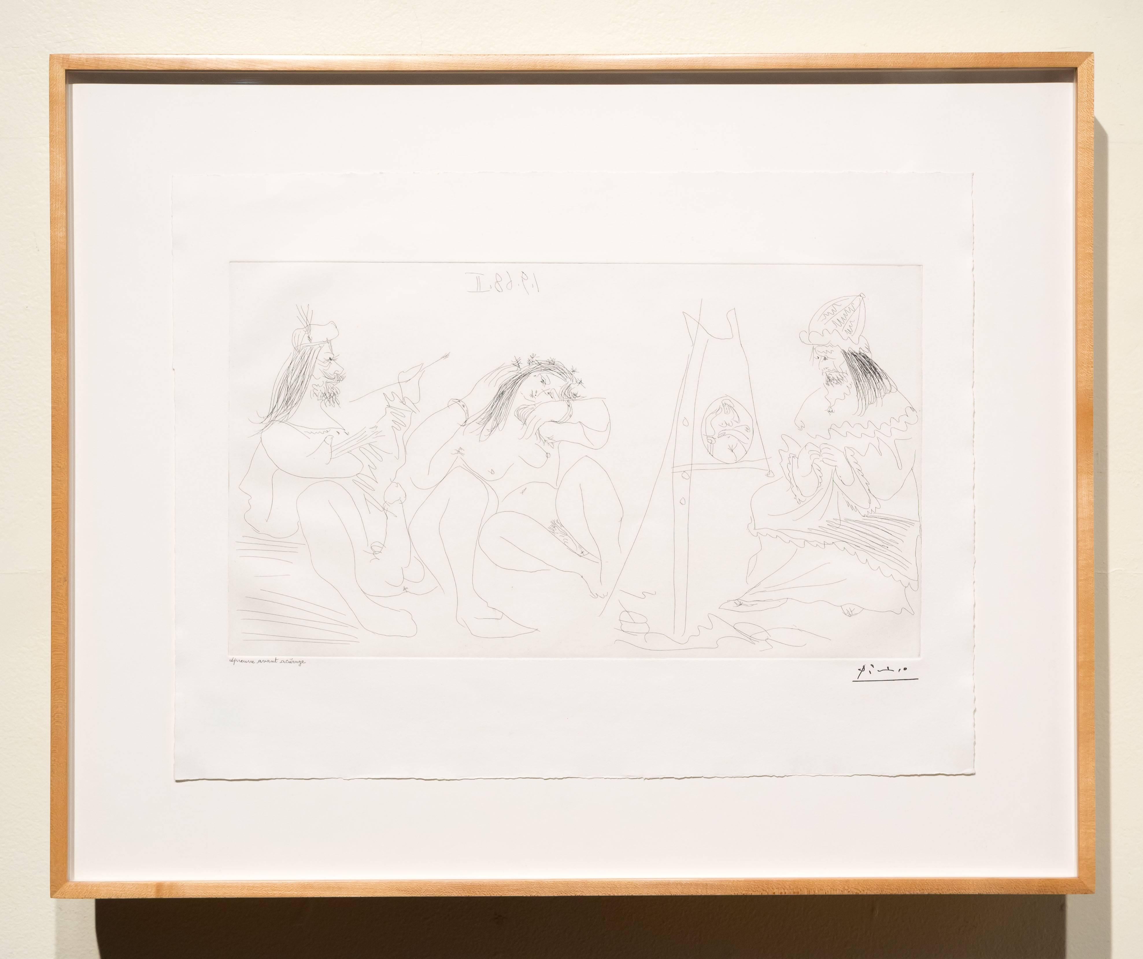 Raphael et la Fornarina VII: Le Pape est la Assis - Modern Print by Pablo Picasso