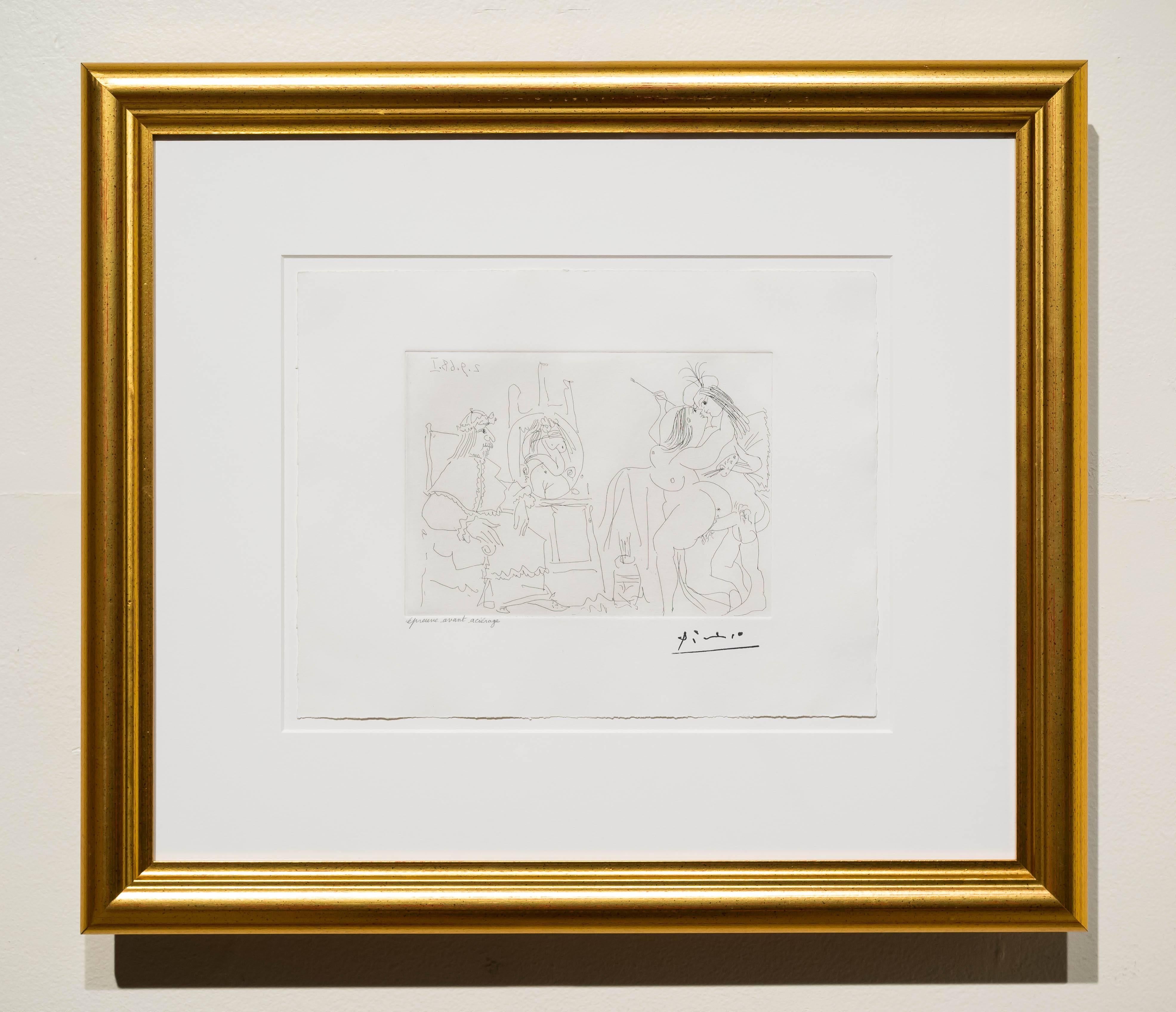 Raphael et la Fornarina X: Le Pape a Fait Apporter son Fauteuil - Modern Print by Pablo Picasso