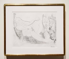 Femme au Lit avec Visiteurs en Costume du XVII Siecle