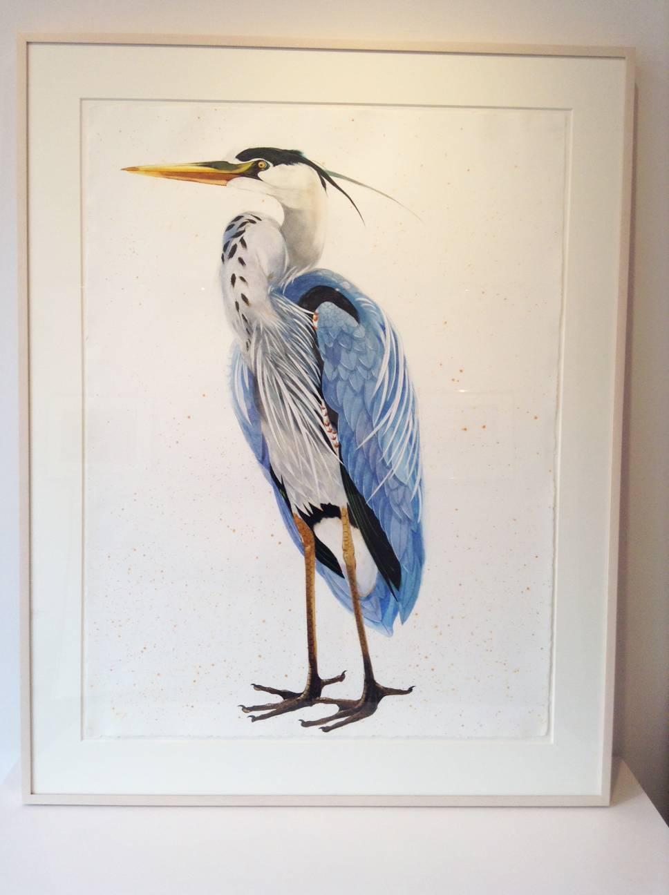 Great Blue Heron, facing left - Art by Scott Kelley