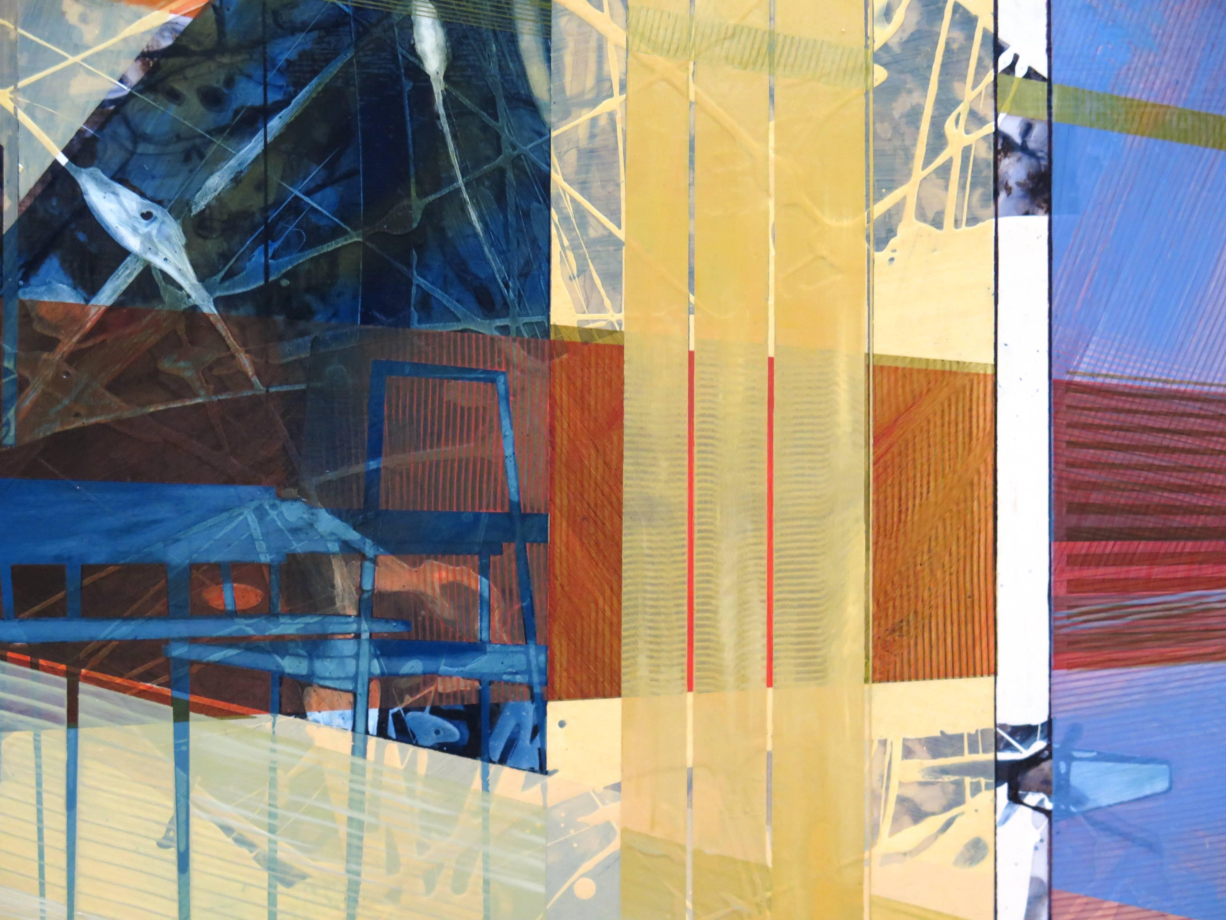 “My paintings are built entirely from memories of architectural moments.  They are mnemonic structures; holding a multitude of overlapping memories from that space. Through this study of the architectural nature of my memories, I create