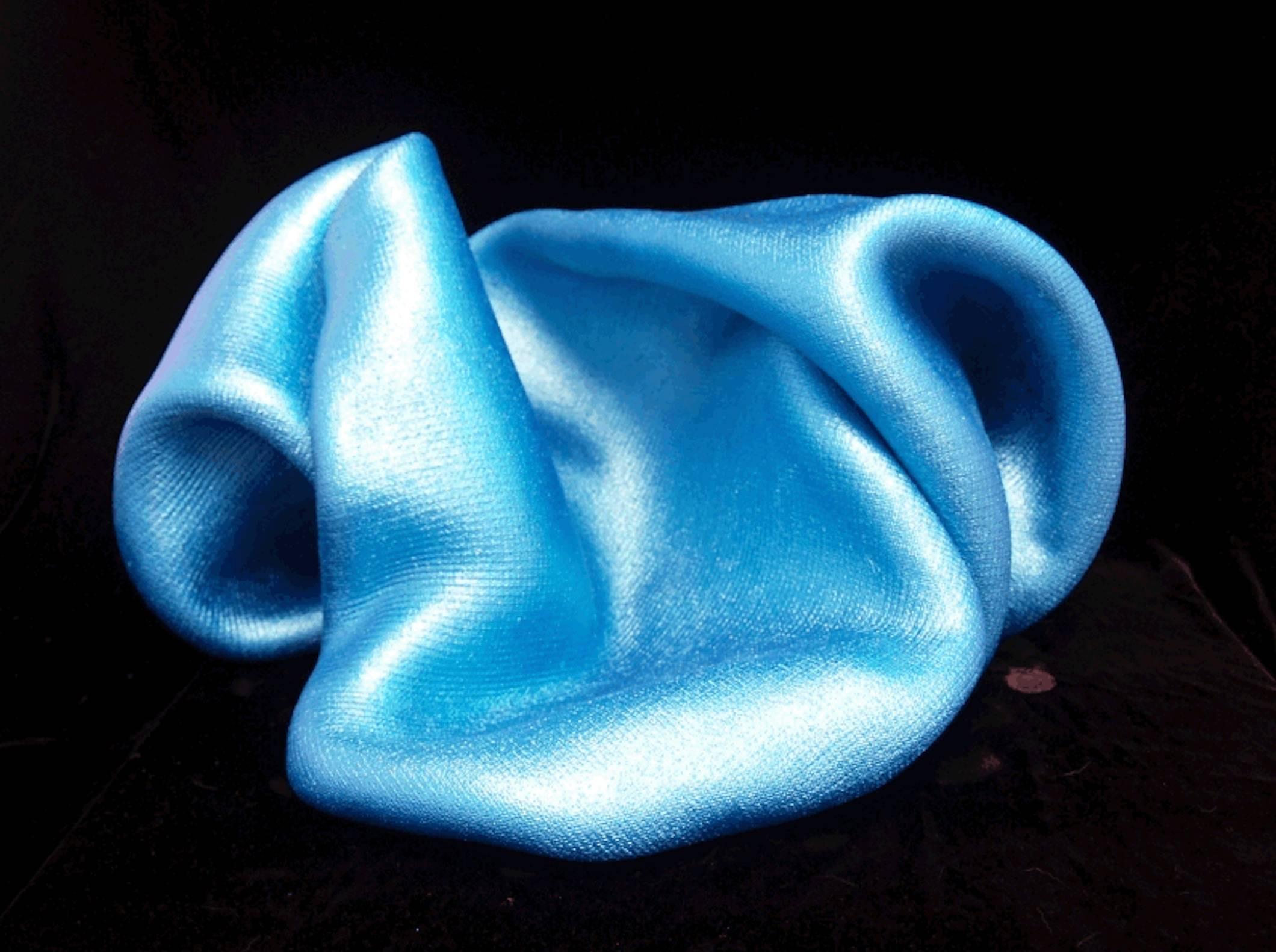 Sinuosity Series: Blutonium - Blue Abstract Sculpture by Ted VanCleave