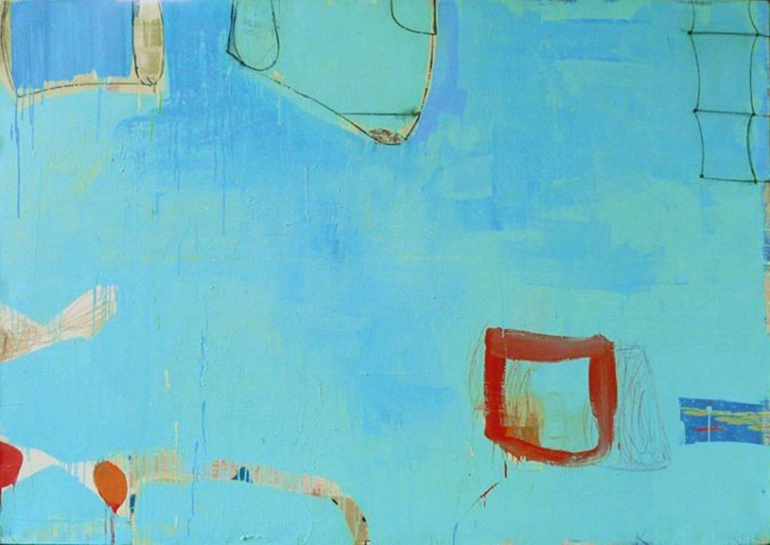 Gary Komarin Abstract Painting - Bluetaki No. 3