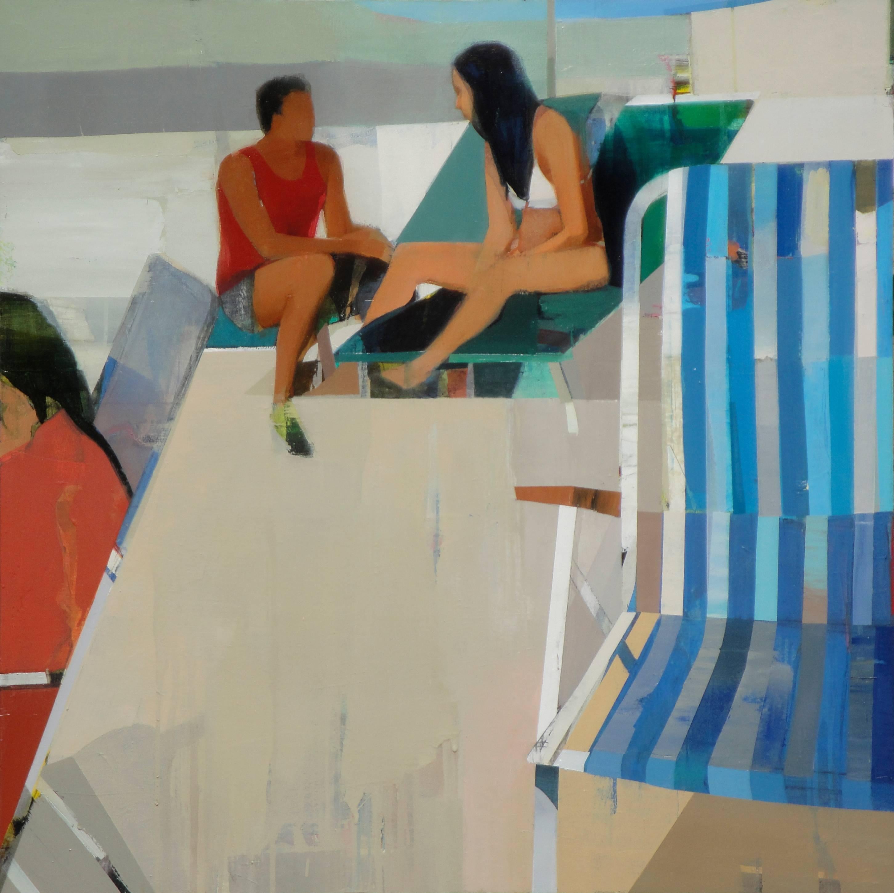 Suhas Bhujbal Figurative Painting - At the Beach