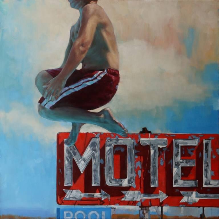 Carol O'Malia Figurative Painting - Might as Well Jump