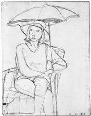 #14 (Phyllis on the patio), from 41 Etchings Drypoints