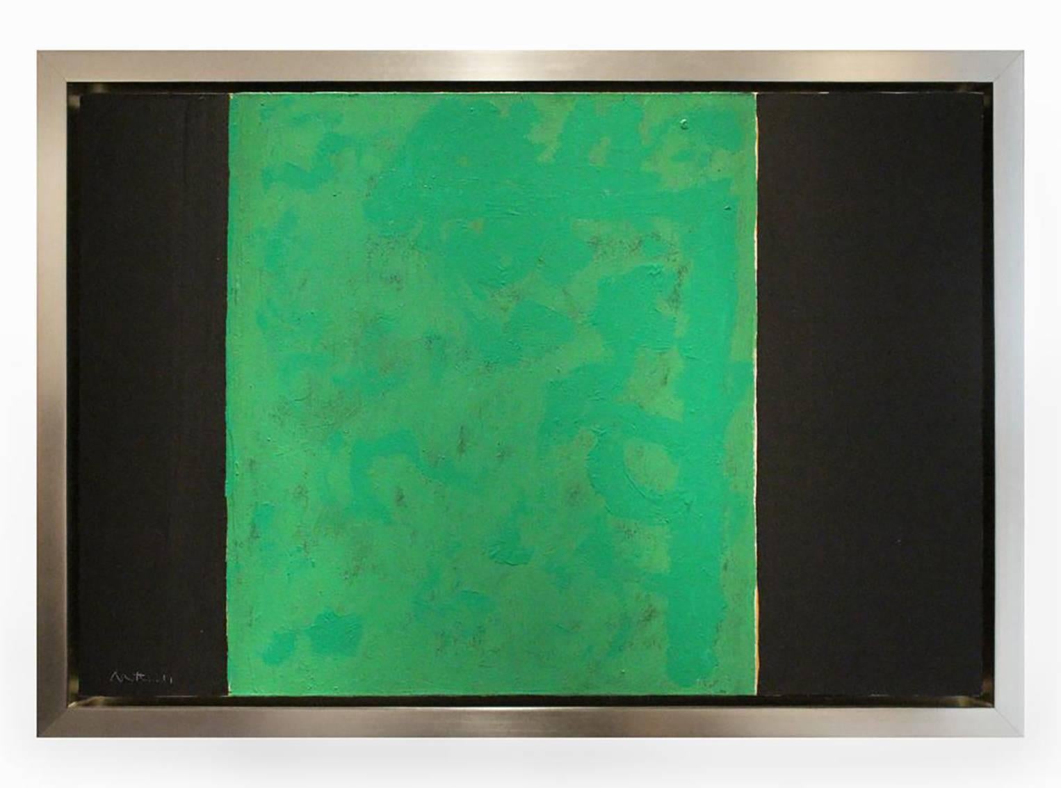 Robert Motherwell Abstract Painting - Open No. 57: Green and Black