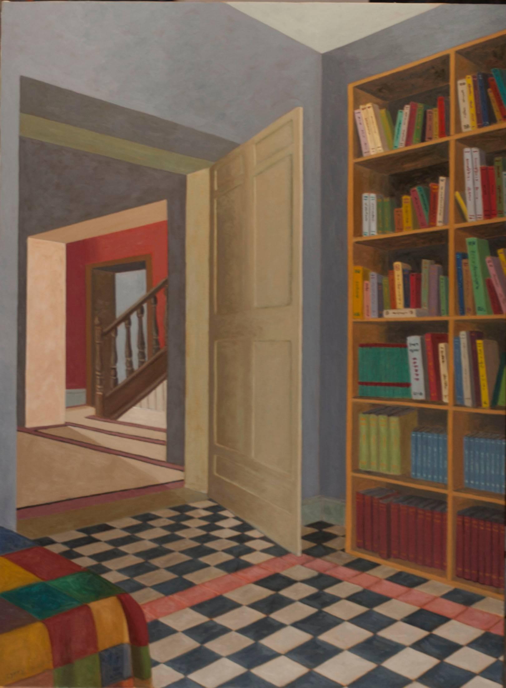 Stephen McKenna Interior Painting - Interior with books
