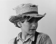 Vintage Amish Boy with Straw Hat, Lancaster, PA