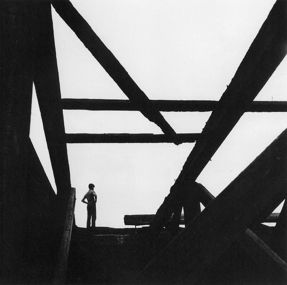 George Tice Black and White Photograph - Boy on East River Pier