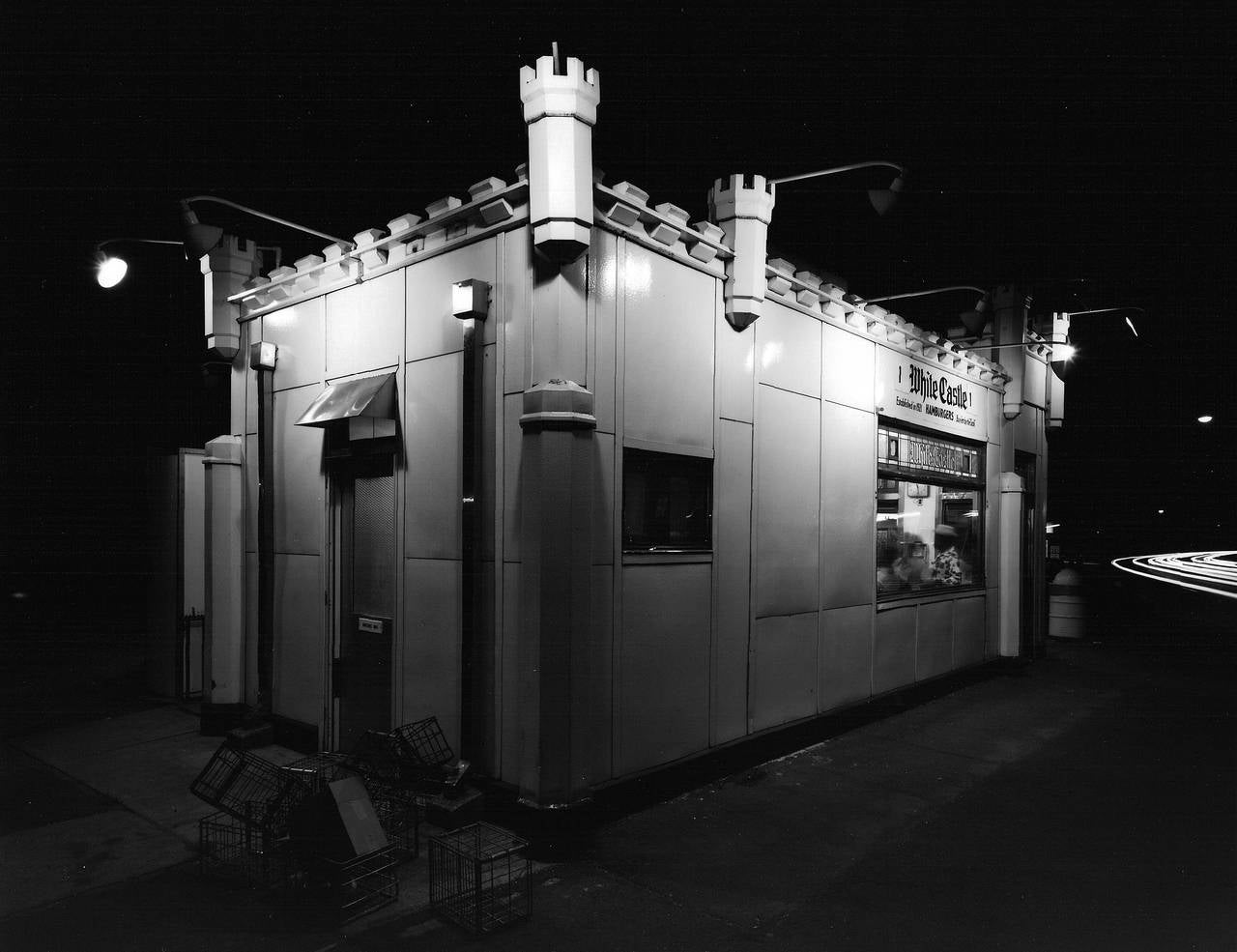 George Tice Black and White Photograph - White Castle, Route #1, Rahway, NJ