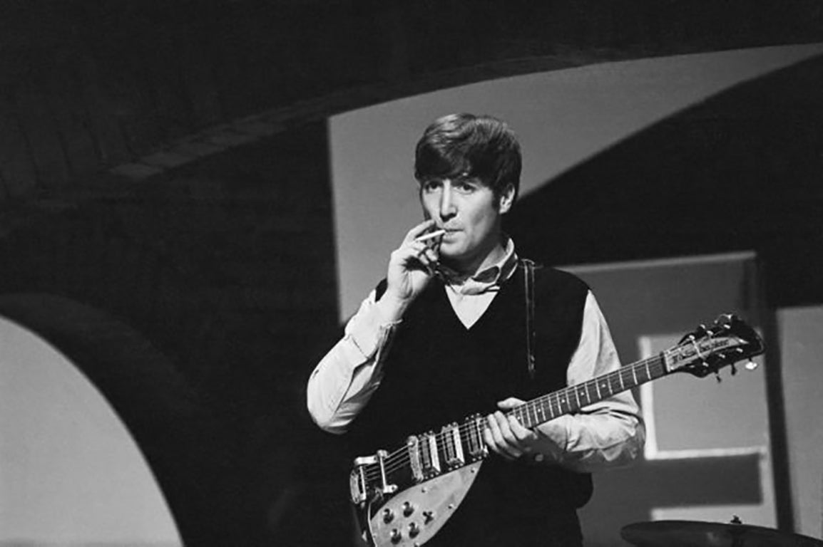 Terry O'Neill Black and White Photograph - John Lennon, London