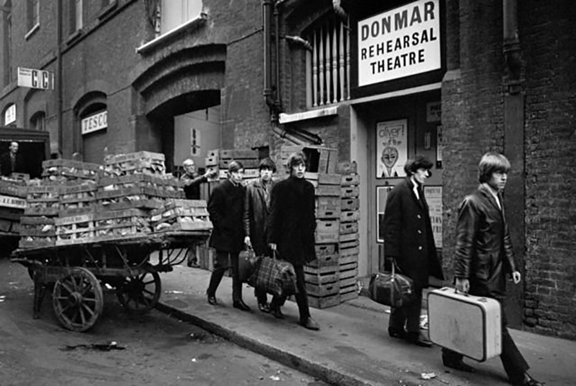 Black and White Photograph di Terry O'Neill - The Rolling Stones, Teatro delle prove del Donmar