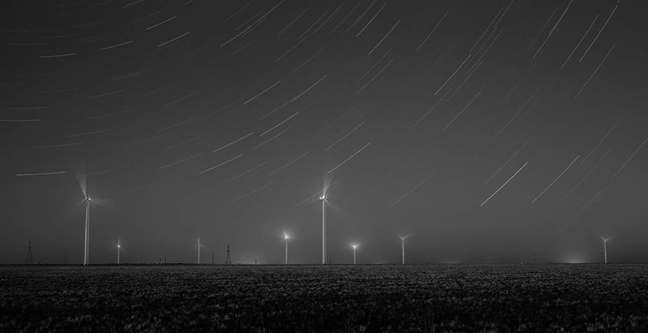 Brian Kosoff Black and White Photograph - Turbines