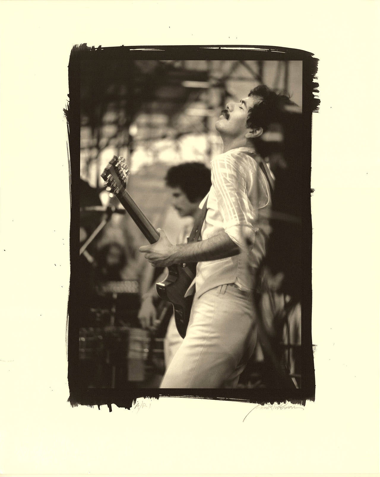 Baron Wolman Black and White Photograph - Carlos Santana, Day On the Green, Oakland Coliseum, Oakland CA, July 1977