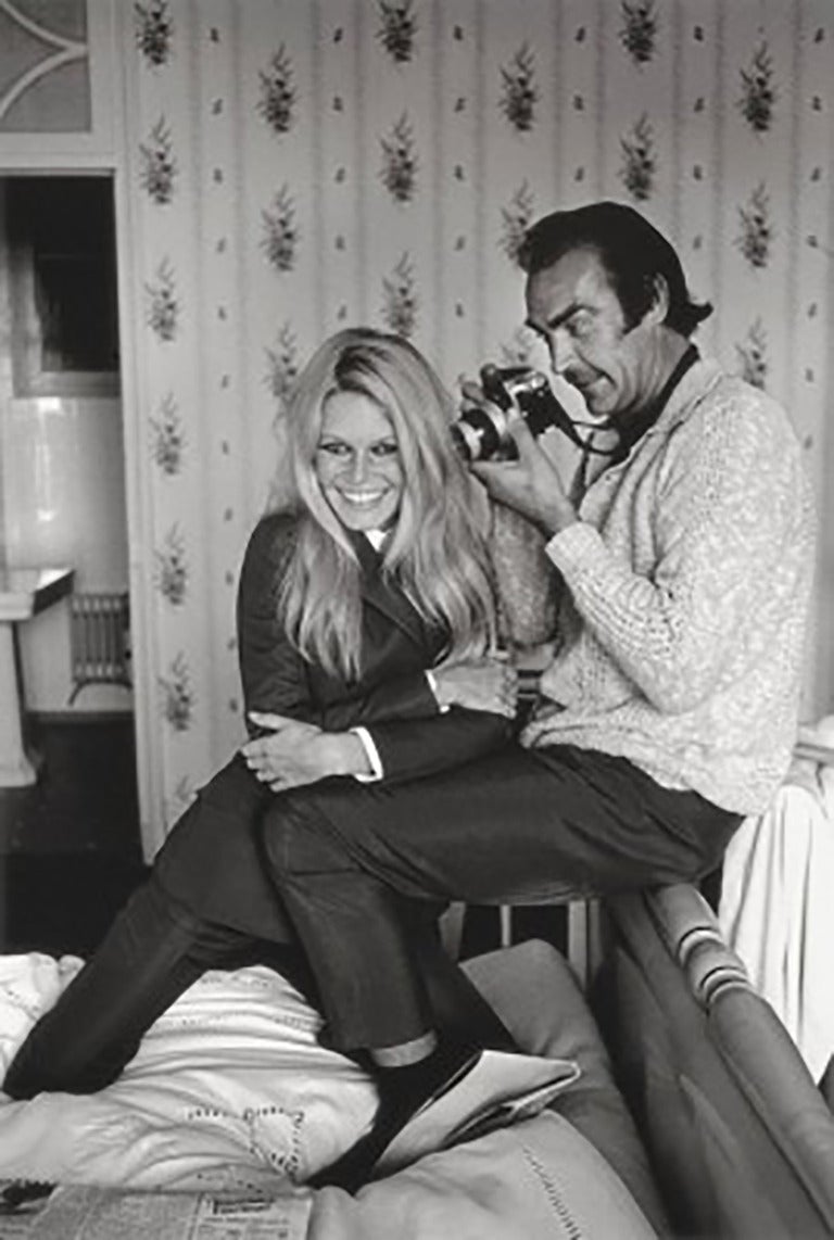 Terry O'Neill Black and White Photograph - Brigitte Bardot & Sean Connery