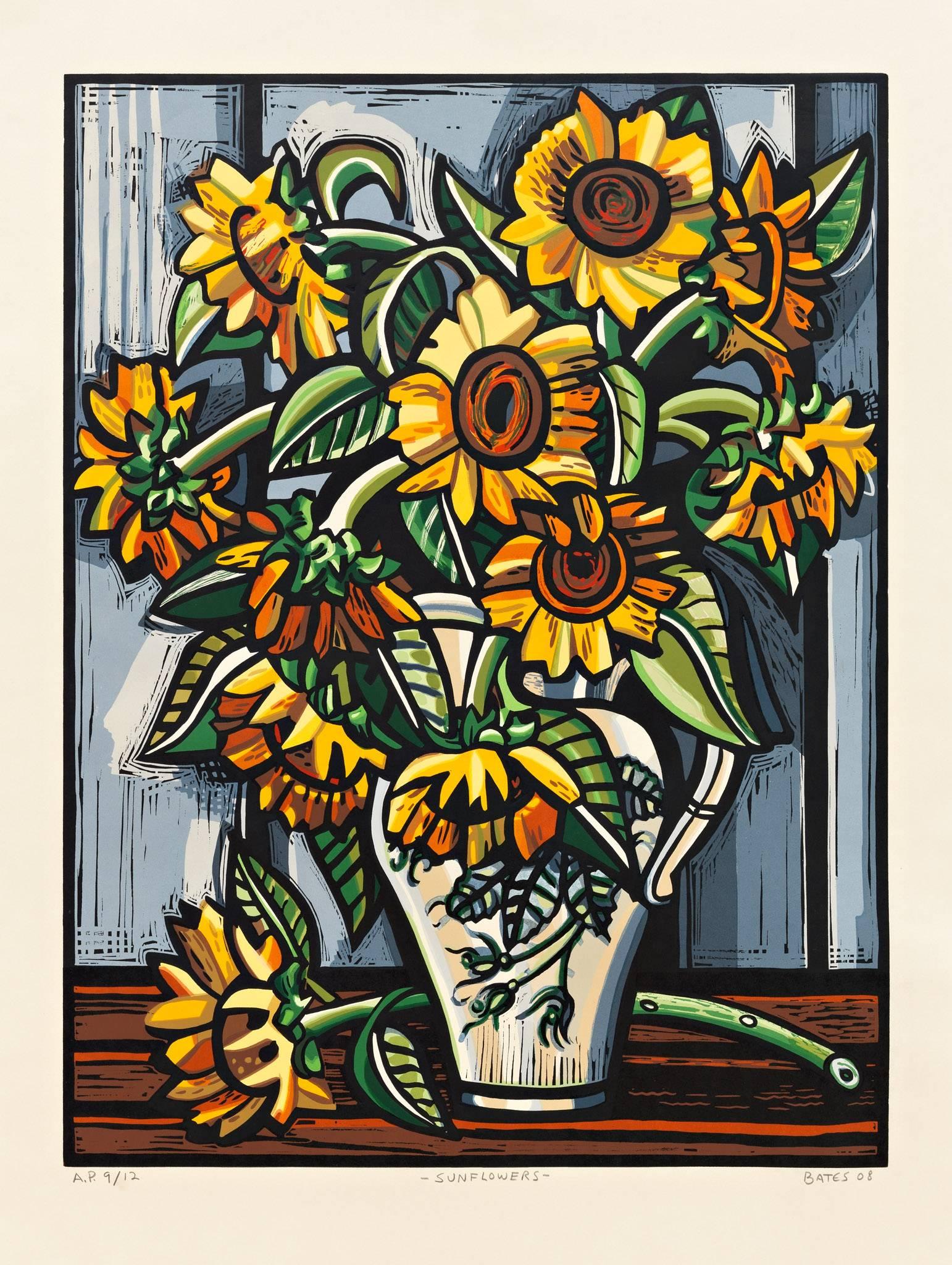 Sunflowers - Print by David Bates b.1952