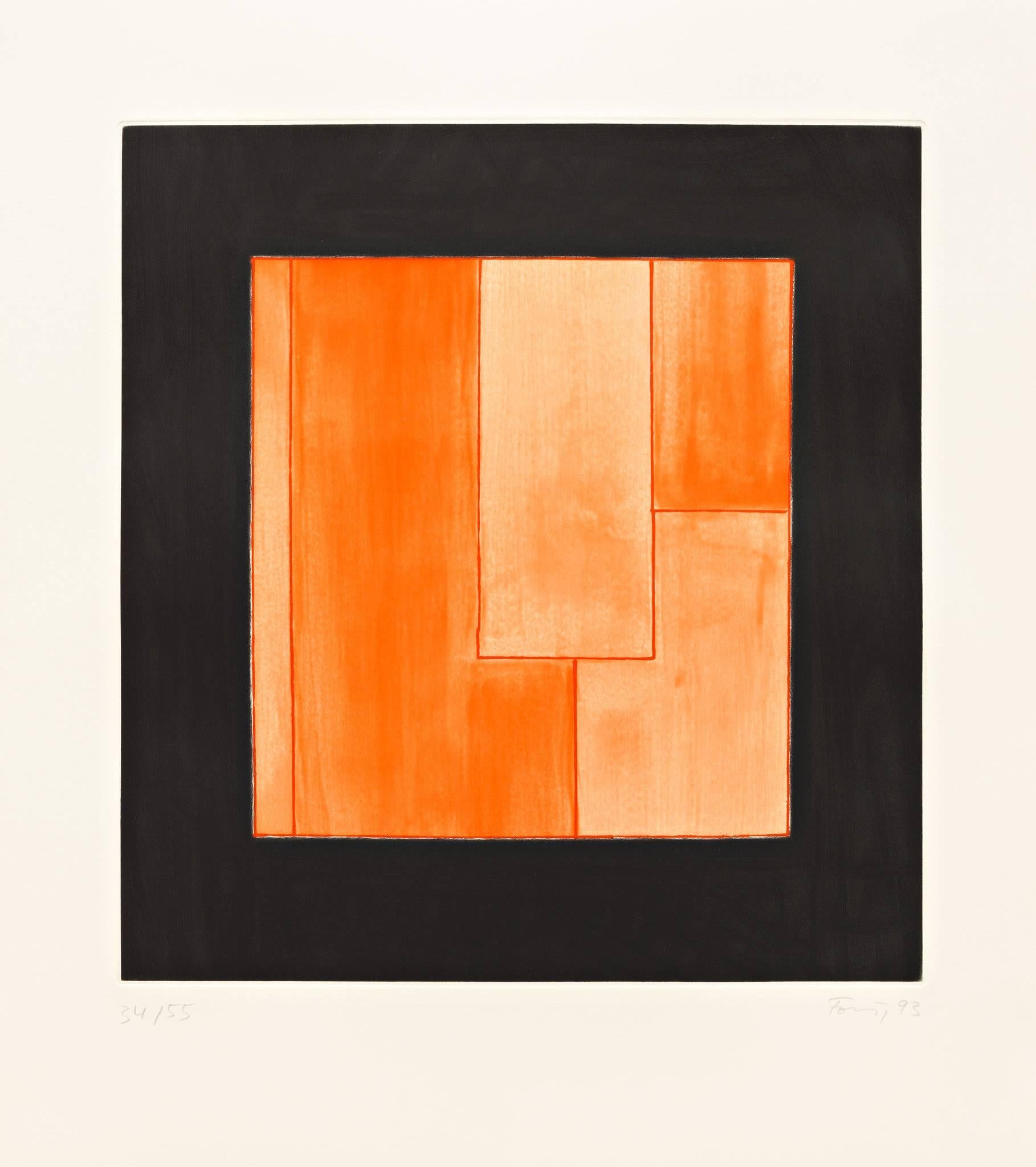 Untitled (Orange/black) - Print by Günther Förg