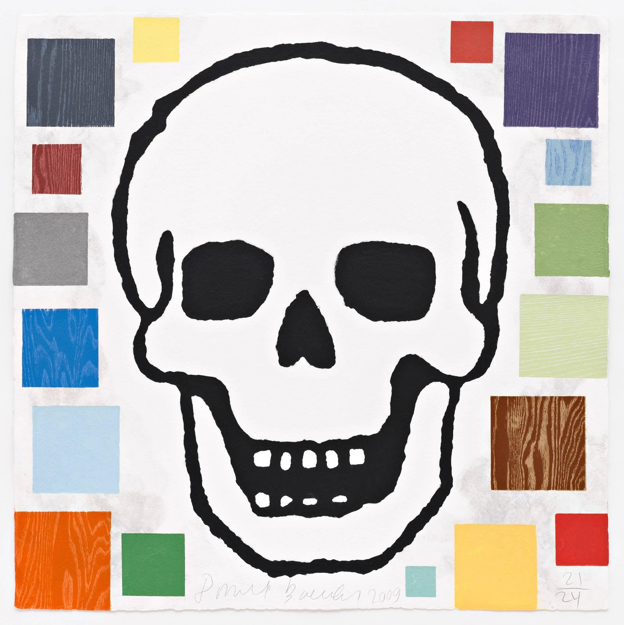 Abstract Composition with Skull - Print by Donald Baechler