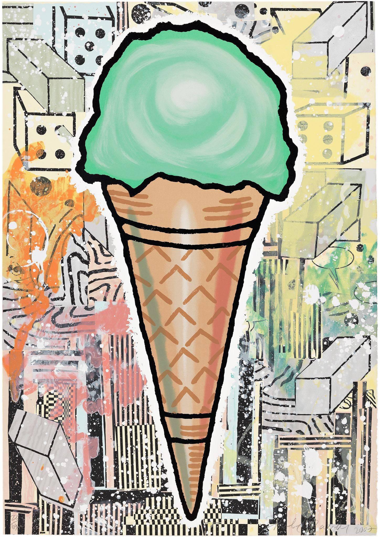 Green Cone - Print by Donald Baechler