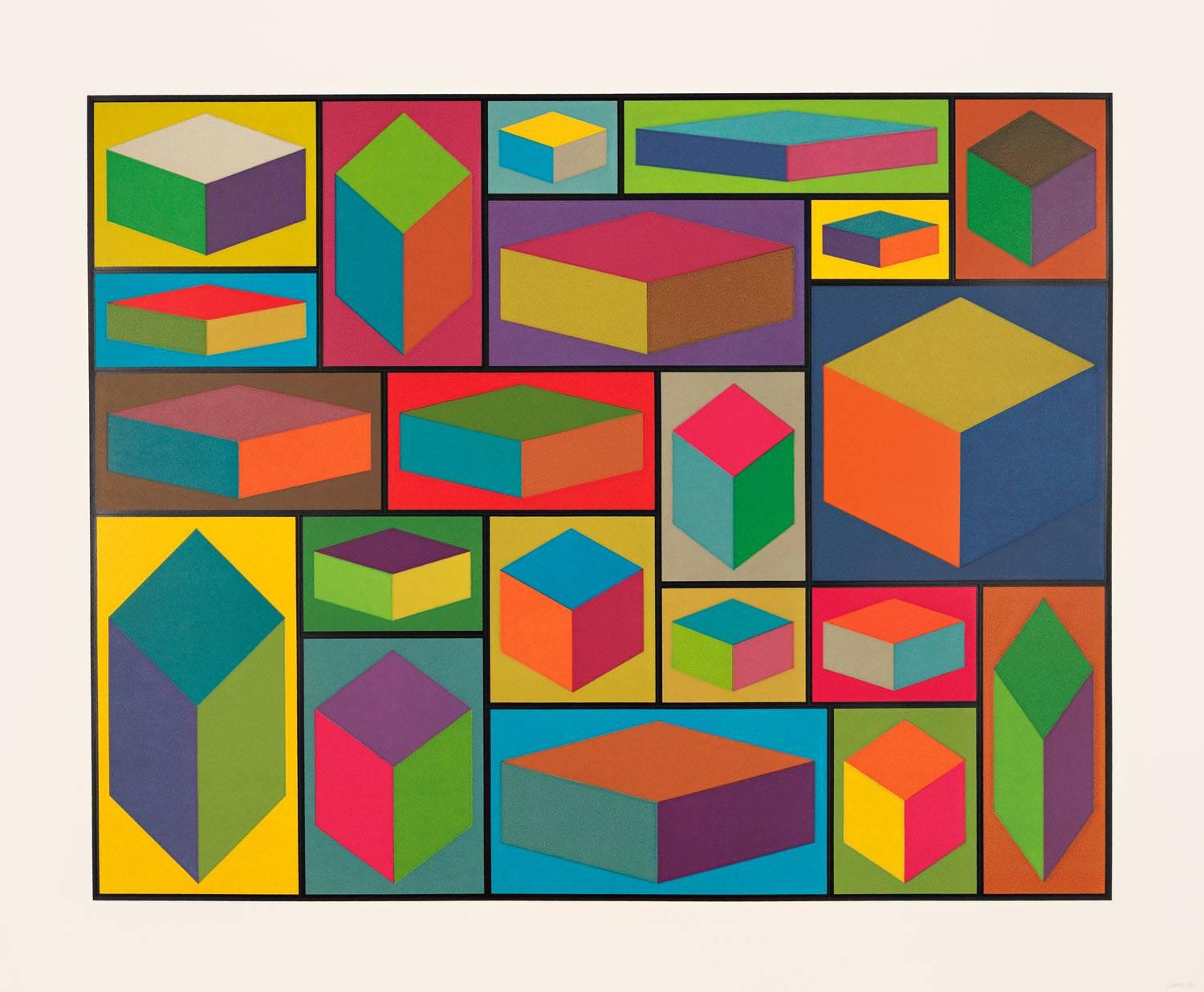 Distorted Cubes (B) - Print by Sol LeWitt