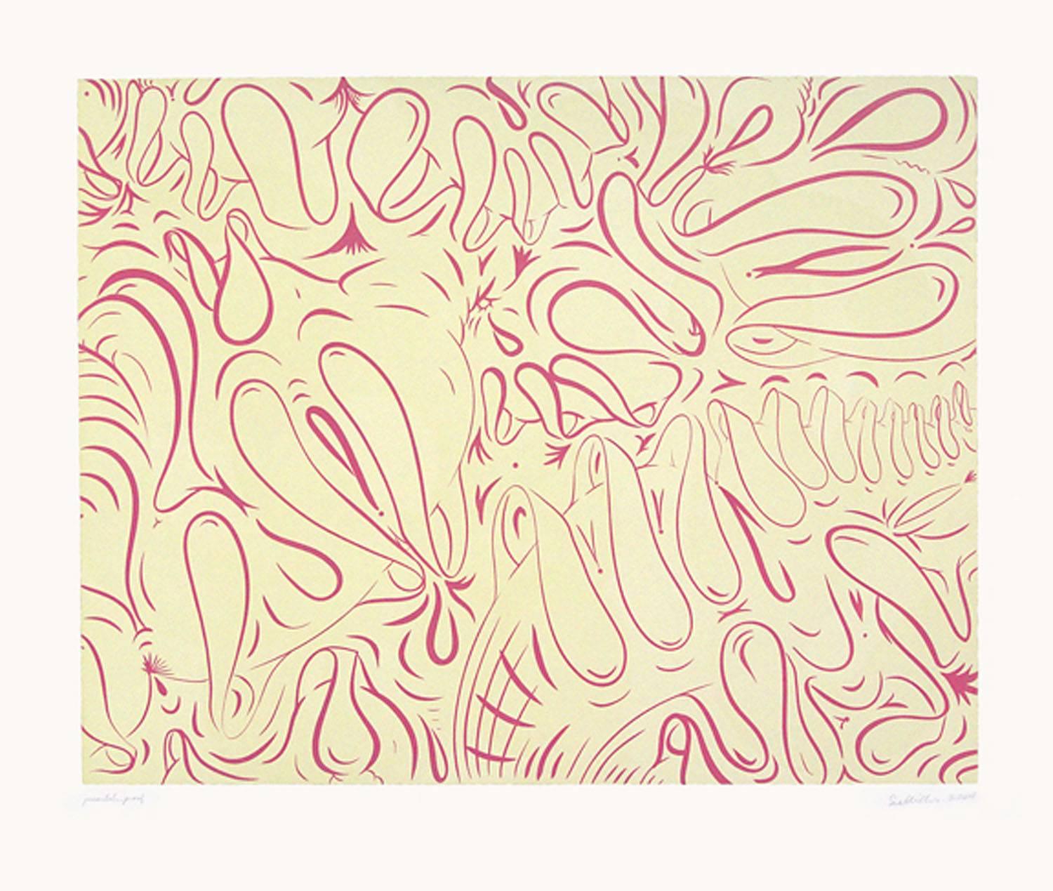 Sue Williams Abstract Print - Bunnies