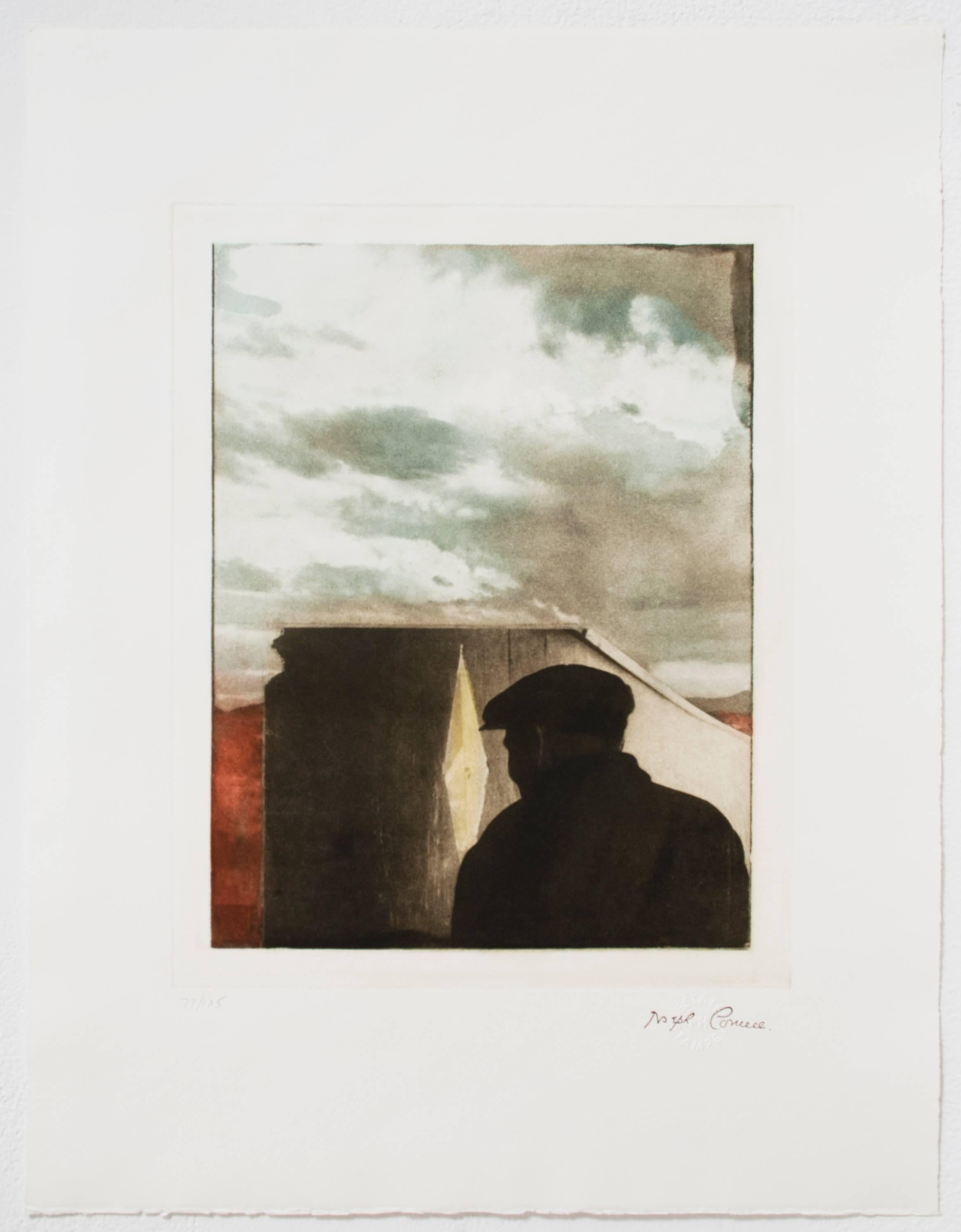 Joseph Cornell Figurative Print - Untitled (Landscape with Figure)