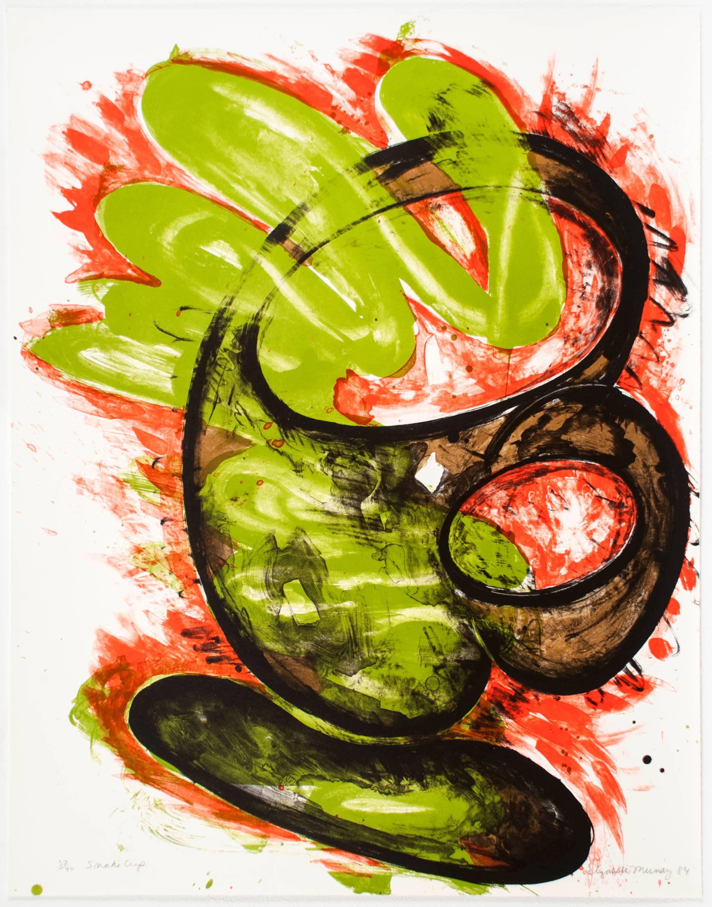 Elizabeth Murray Abstract Print - Snake Cup