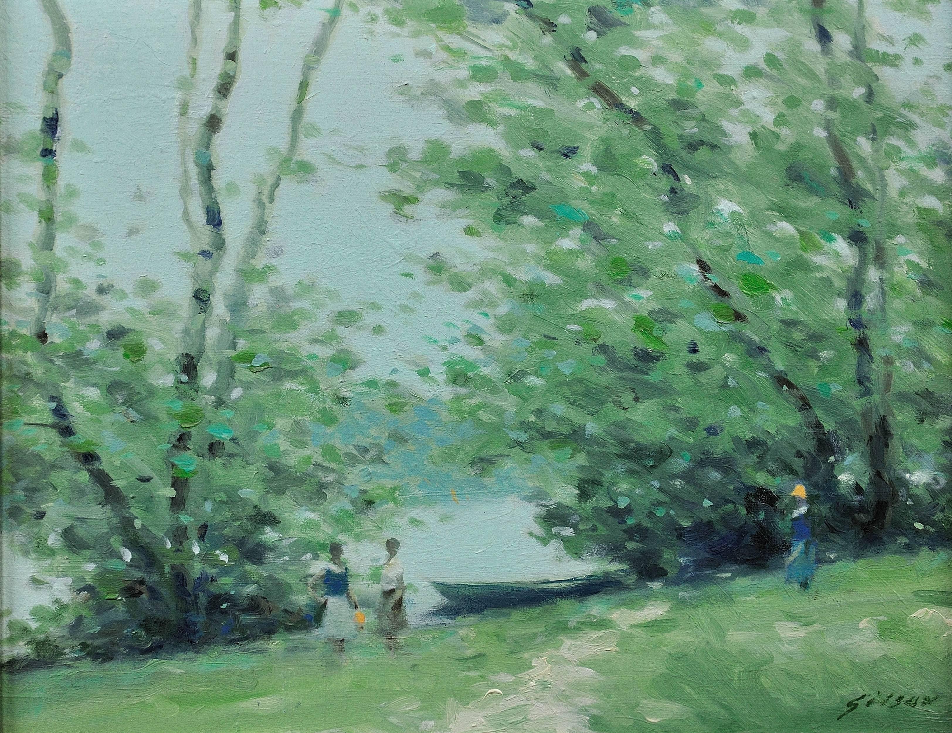 Boat Landing, Lake Seneca - Painting by André Gisson