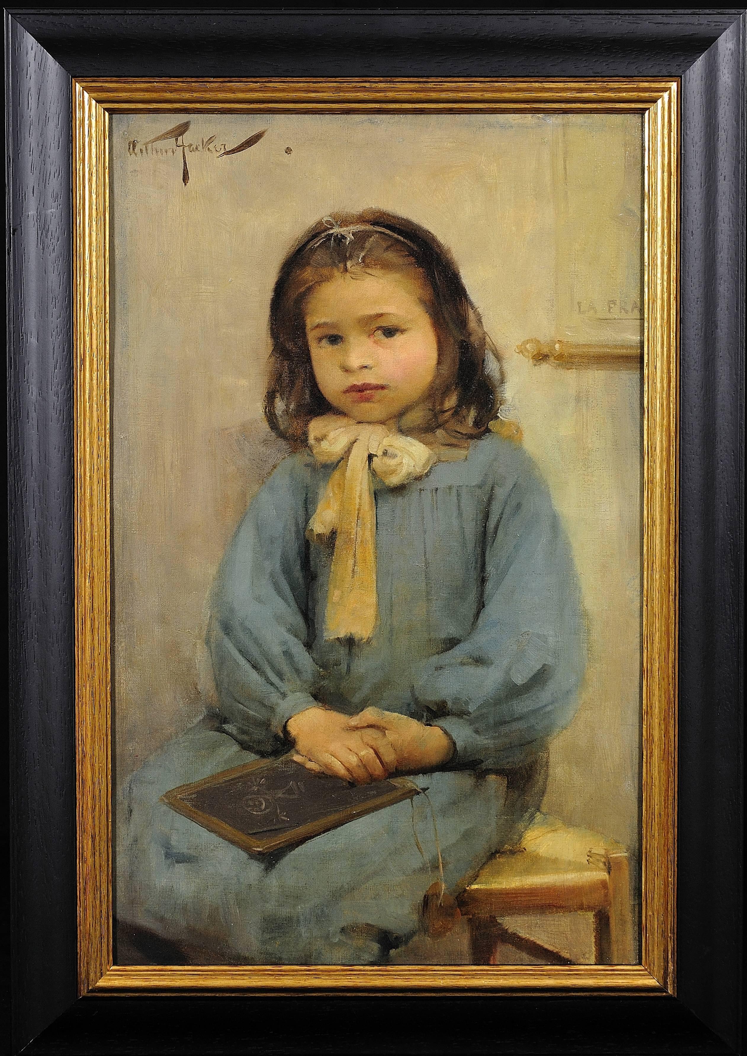 Arthur Hacker Portrait Painting - French schoolgirl