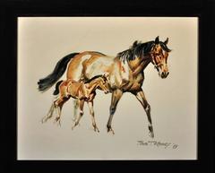 Vintage Mare and foal