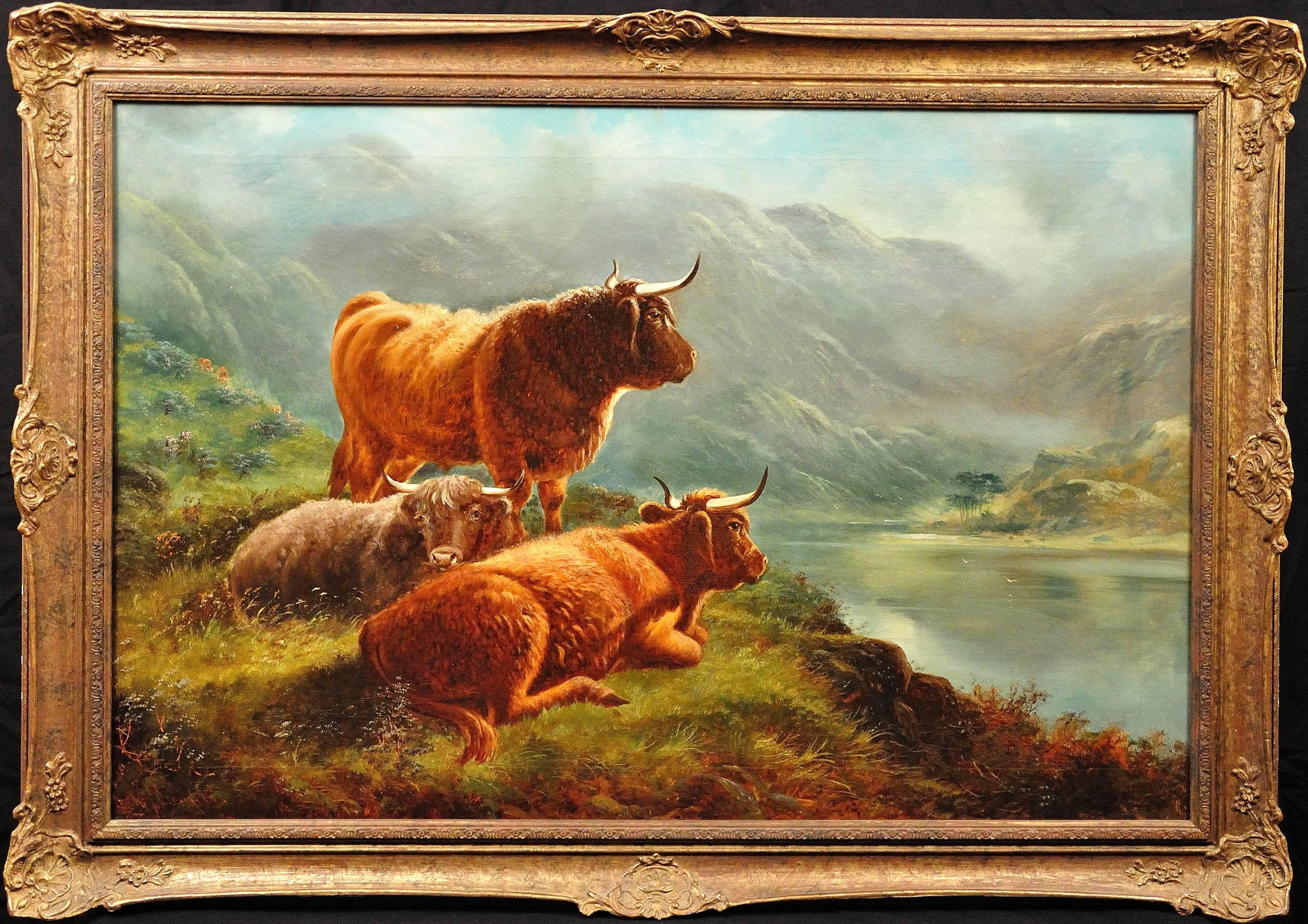 William James Smith Crampton Animal Painting - Highland cattle