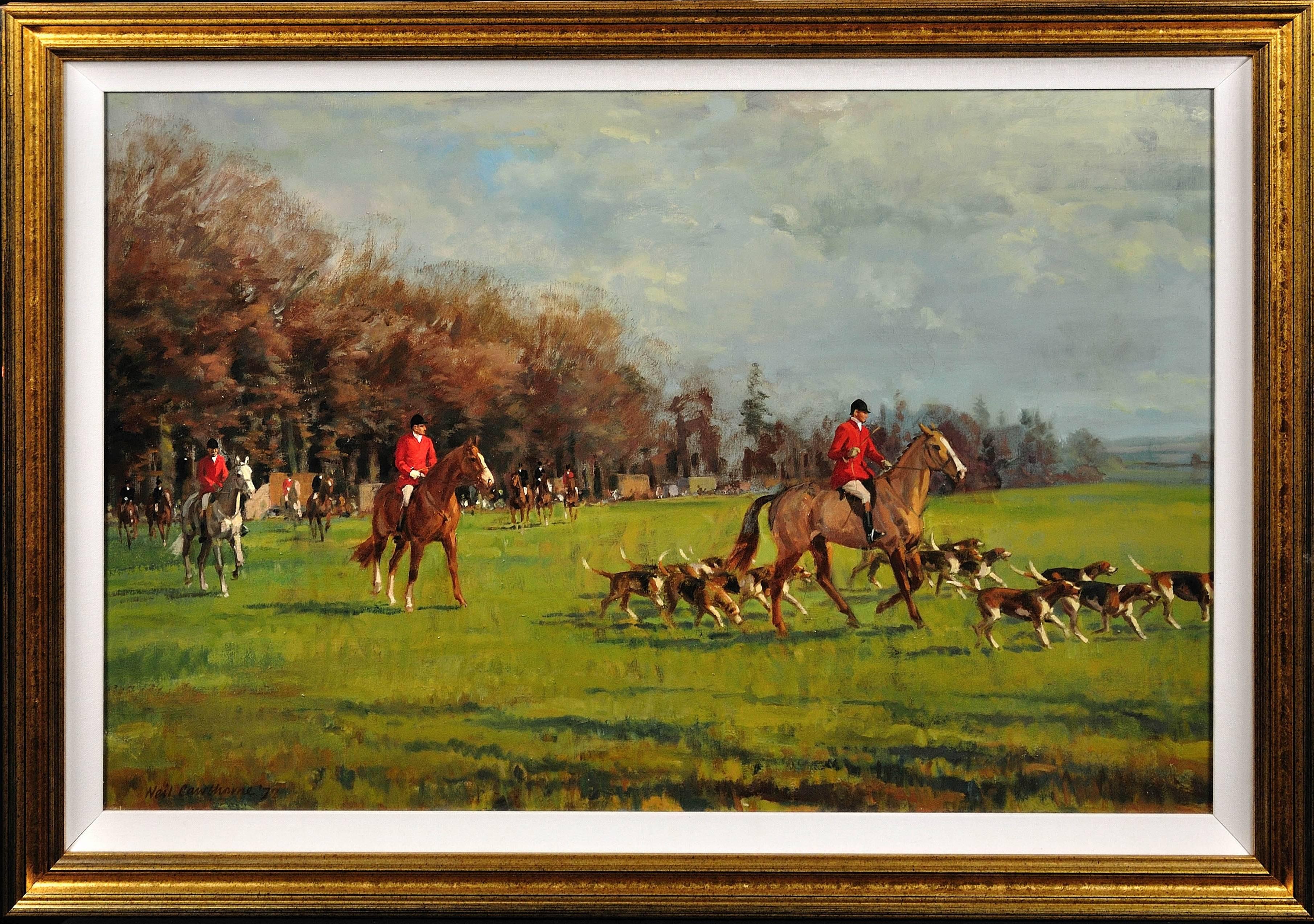 Neil Cawthorne Animal Painting - The Fernie Hunt, Opening Meet at Gumley, Leicestershire