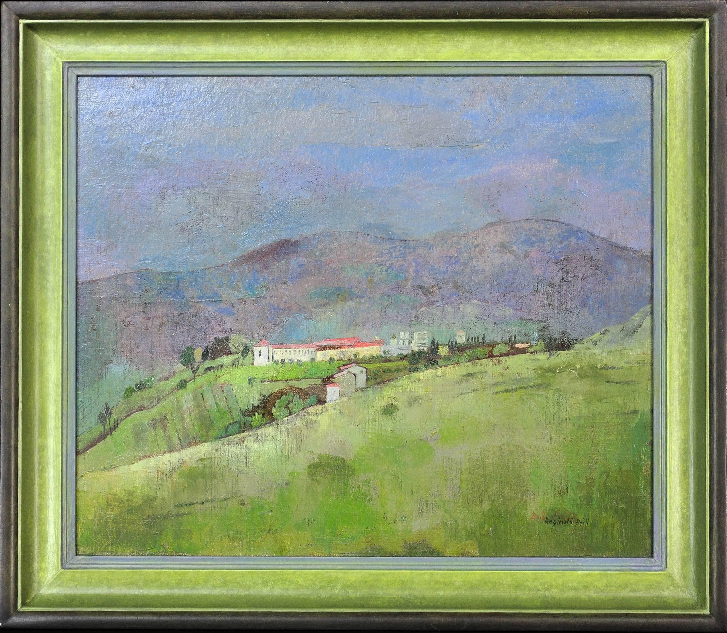 Italian hilltop town - Painting by Reginald Brill