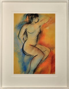 Descend An Expressive But Restrained Original Mixed-Media Artwork A Female Nude