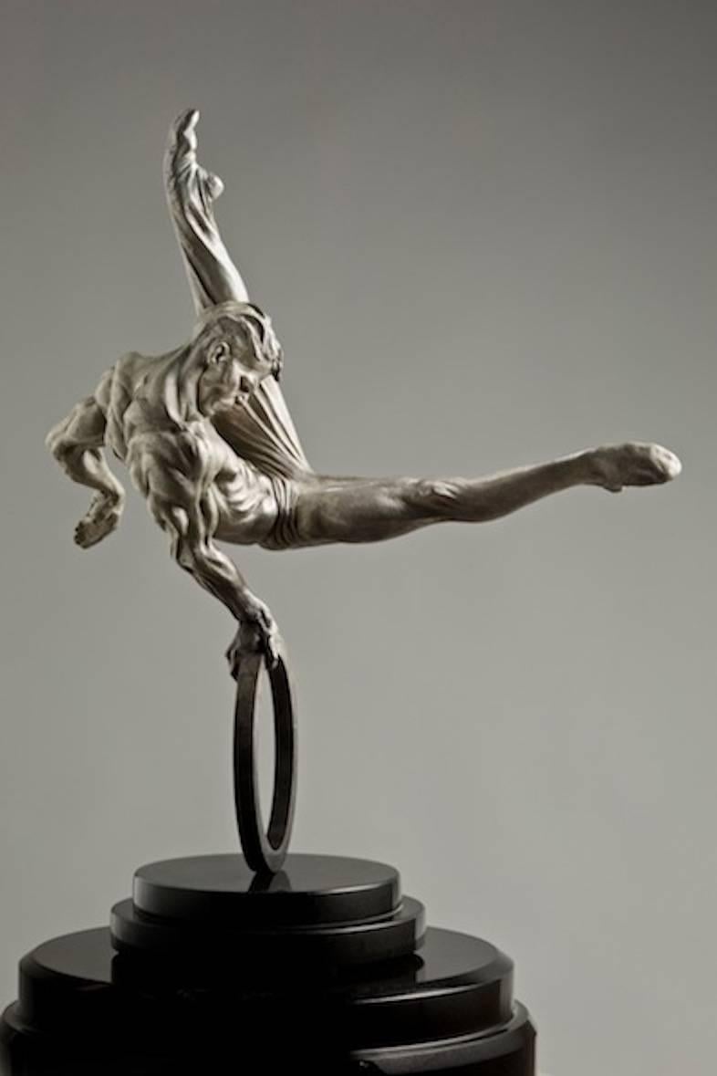 Richard MacDonald Figurative Sculpture - Gymnast Eighth Life, Platinum