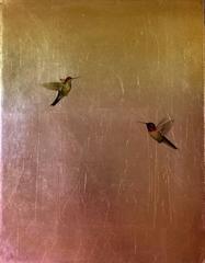 Hummingbirds in Gold & Red