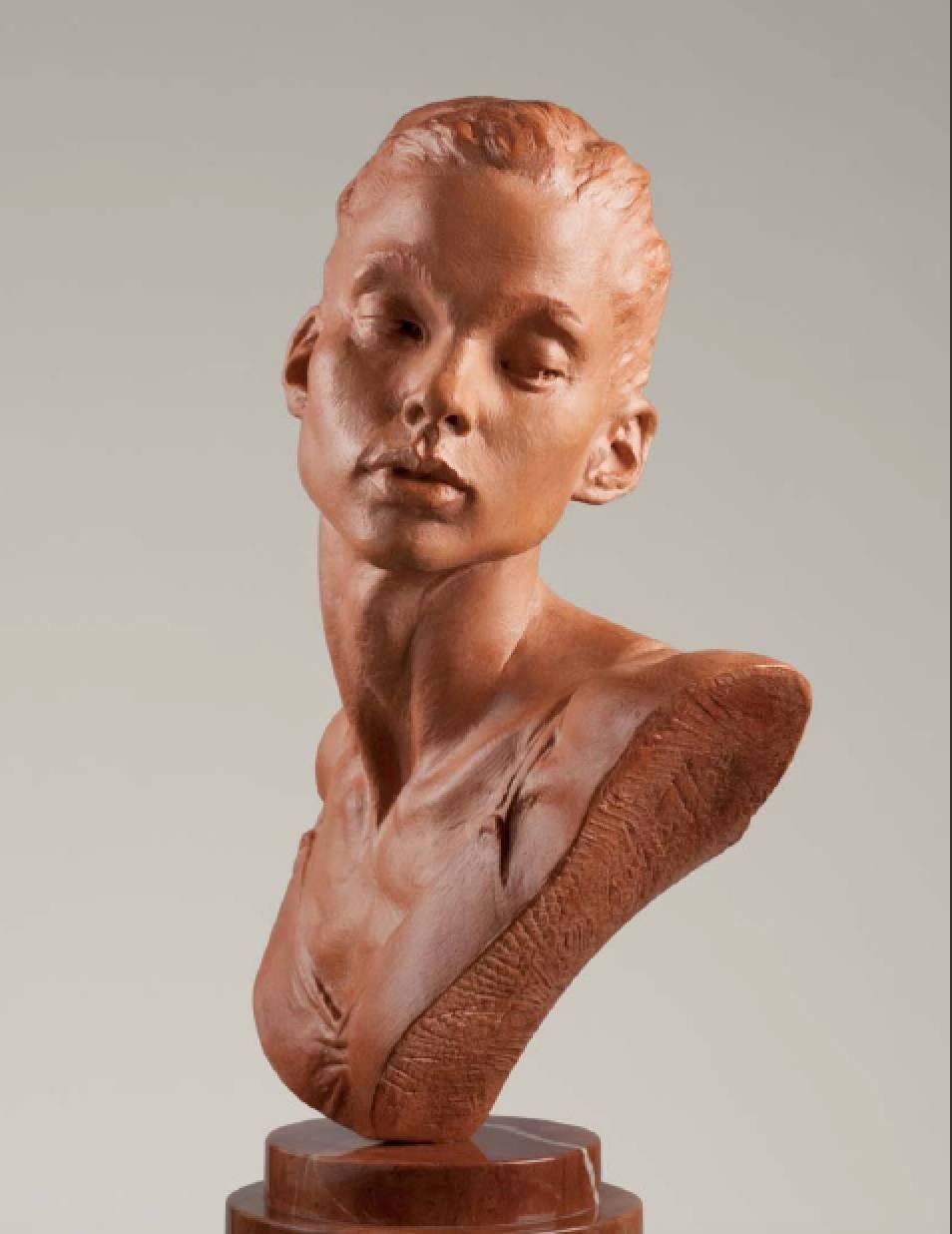 Richard MacDonald Figurative Sculpture - Katherine Bust, Terracotta Resin