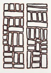 Tingari - White Diptych 2/50 by Aboriginal Artist Walala Tjapaltjarri