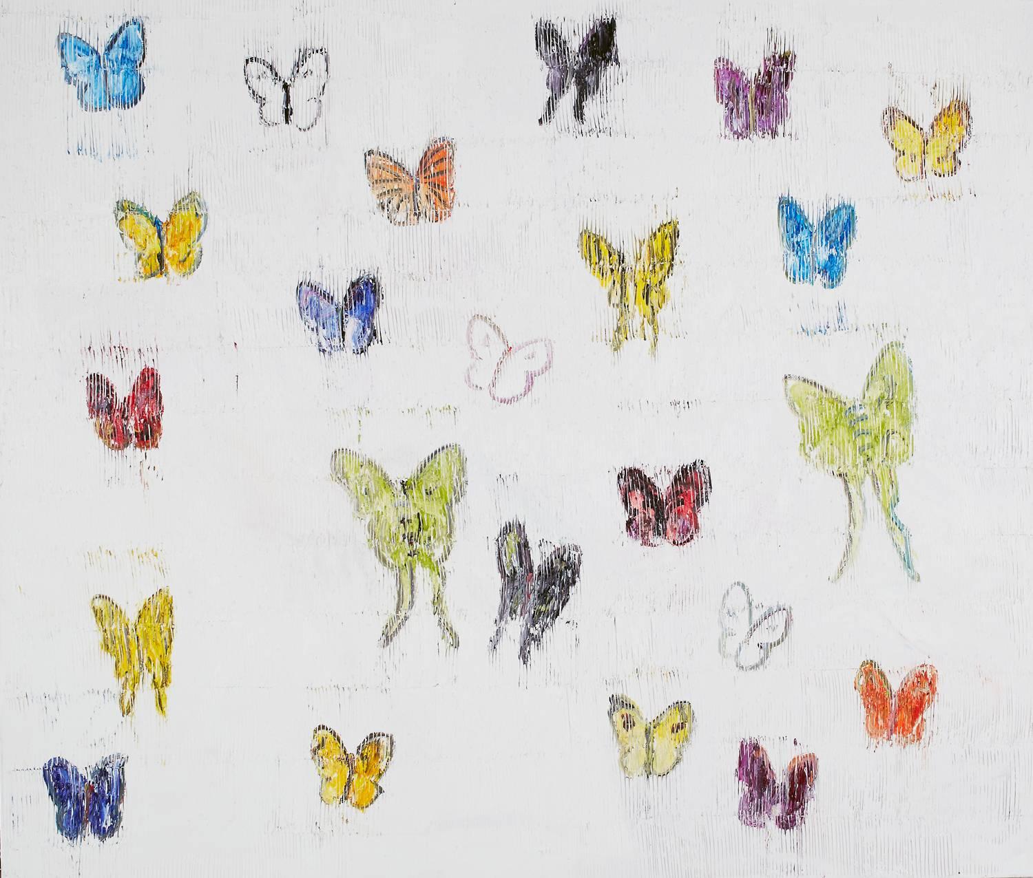 Hunt Slonem Animal Painting - Untitled Butterflies 